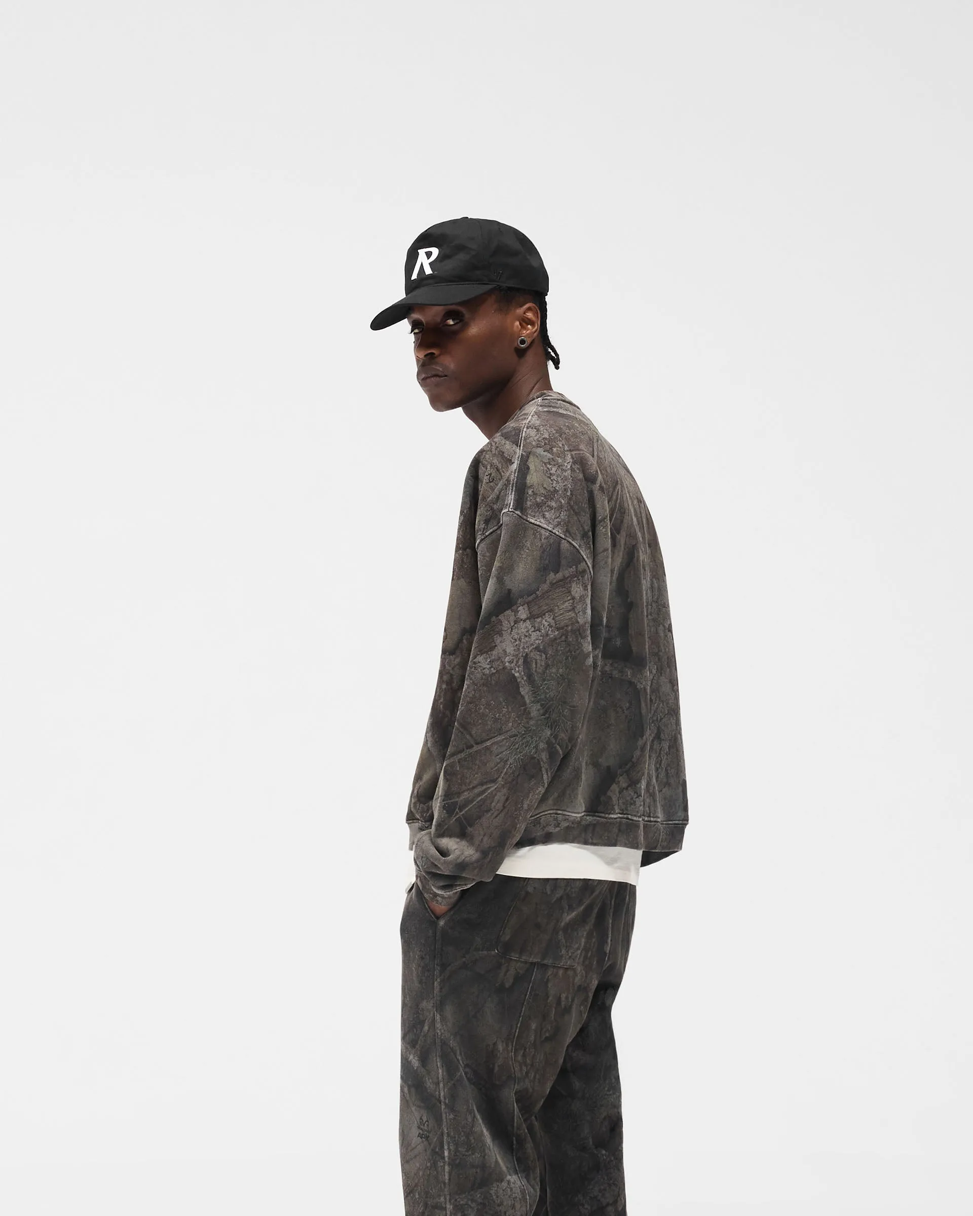 Comfy Hoodies Youth Style Initial Overdye Realtree? Boxy Sweater - Overdyed Black