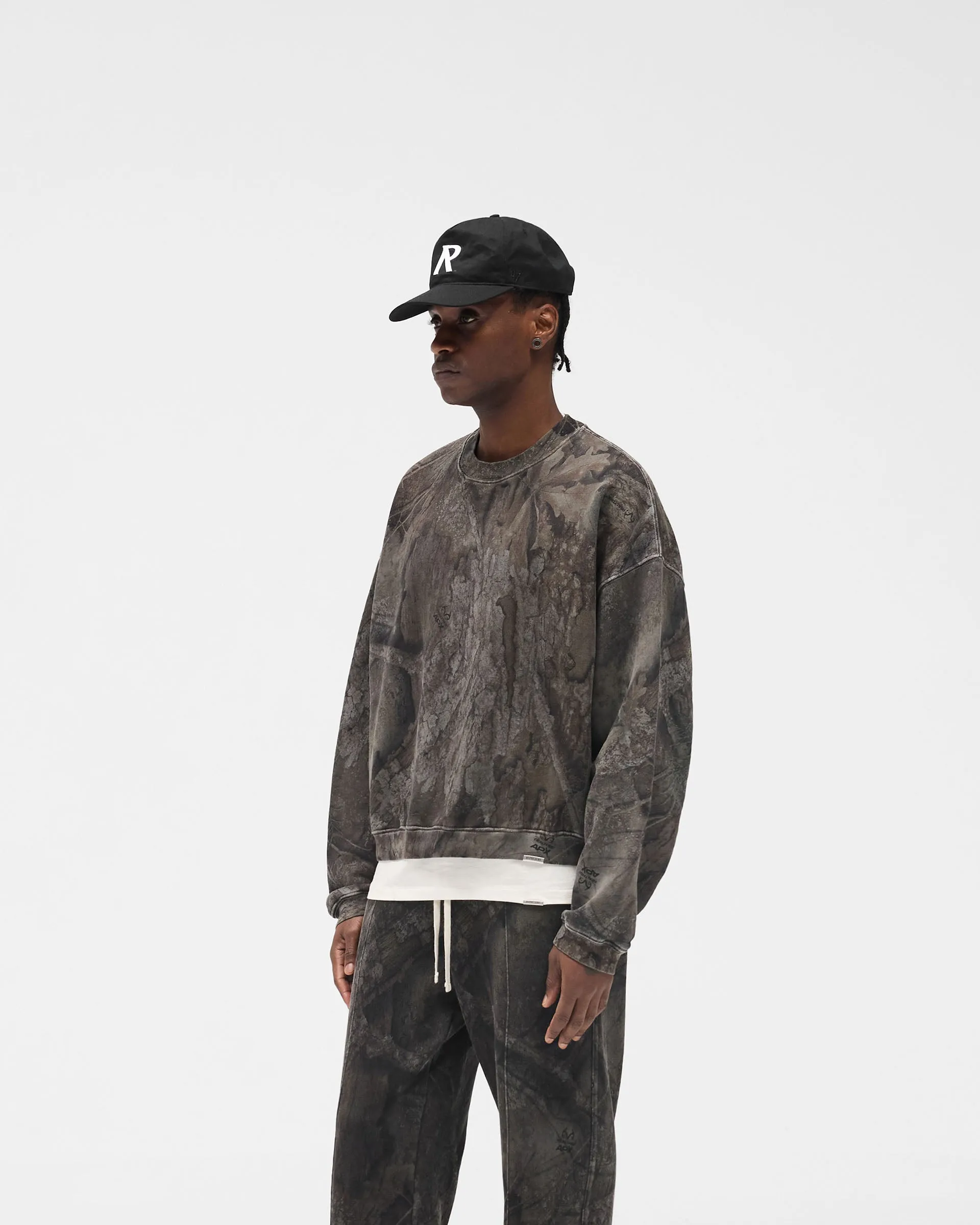 Cozy Collection Initial Overdye Realtree? Boxy Sweater - Overdyed Black