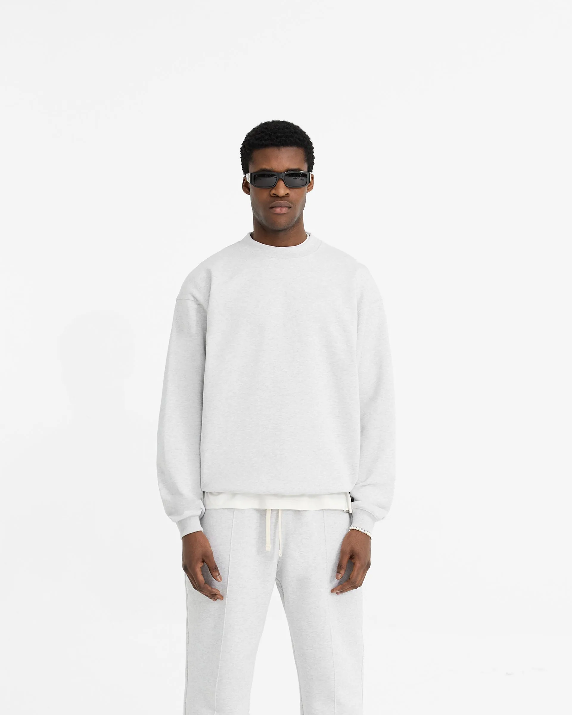 Festival wear Initial Oversized Sweater - Ice Grey Marl