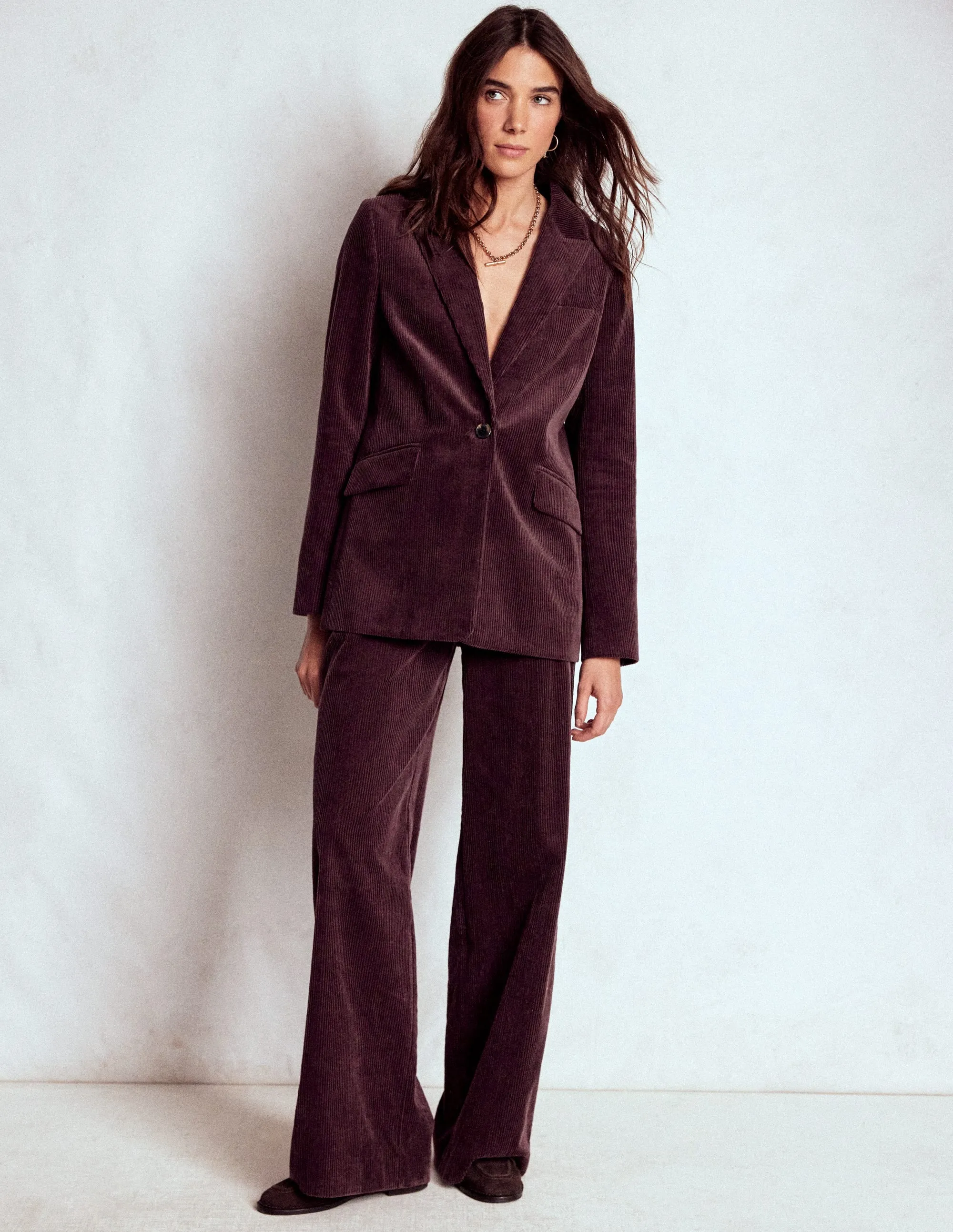 Woodbridge Cord Blazer-Deep Aubergine Travel Ready Look Rugged Comfort
