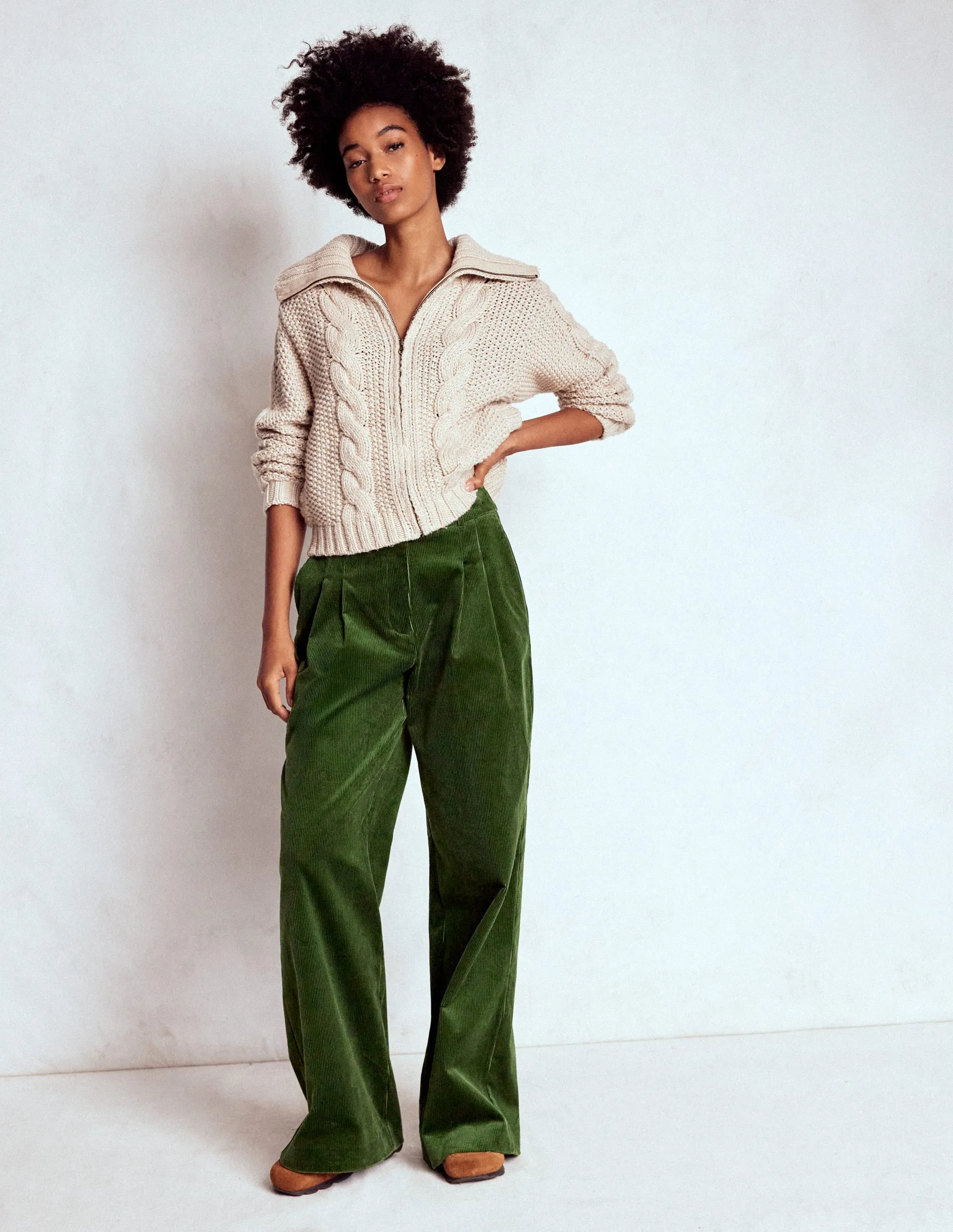 OdorResistantTreatment Kensington Cord Trousers-Green Fir