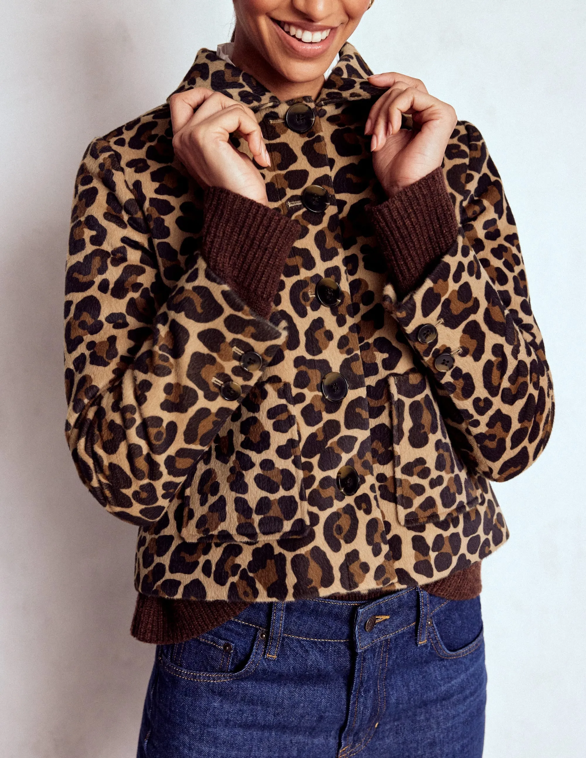 Knightsbridge Jacket-Leopard snap closure
