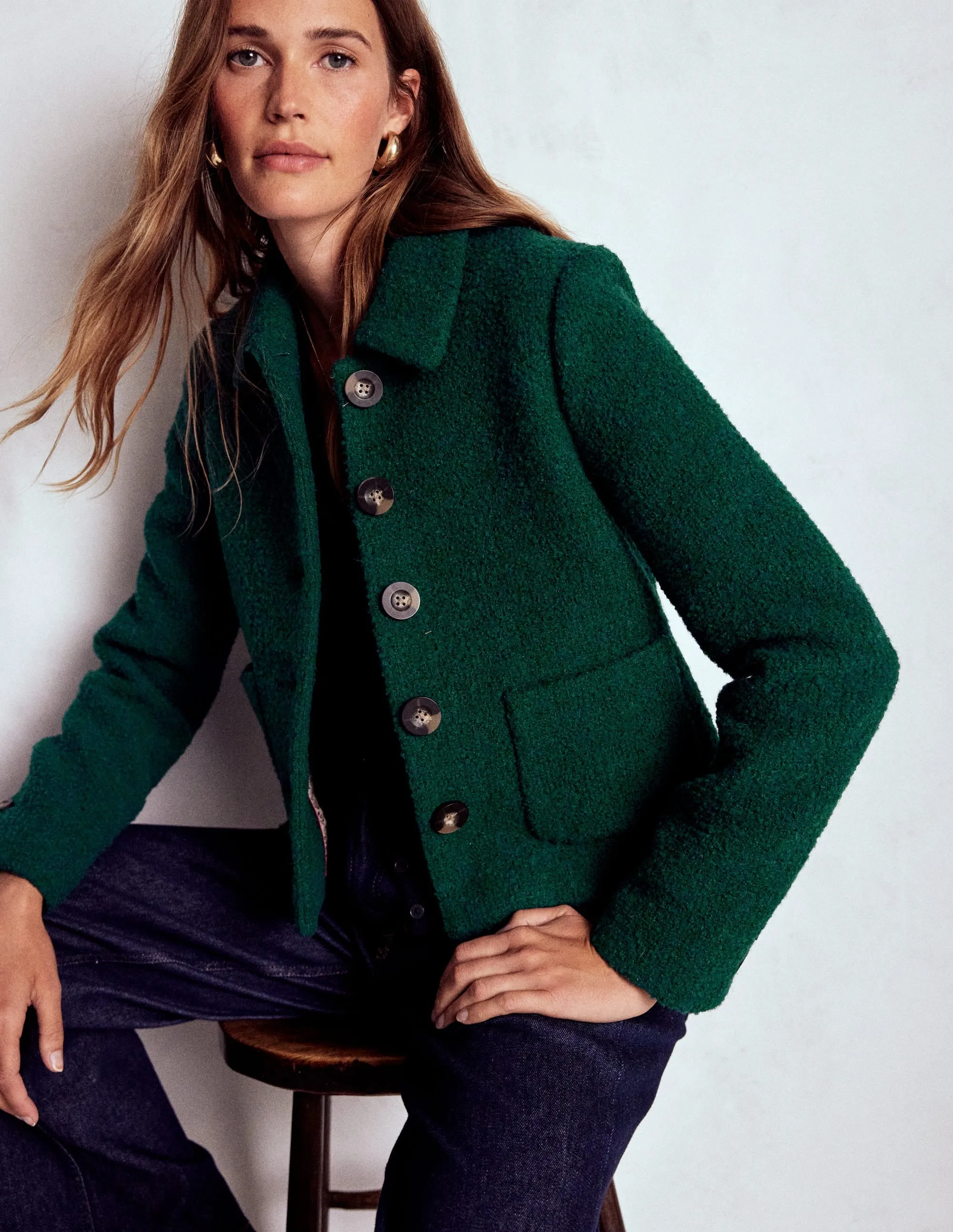 UV protection layer NonChafing Seam Placement Knightsbridge Wool Jacket-Emerald Night