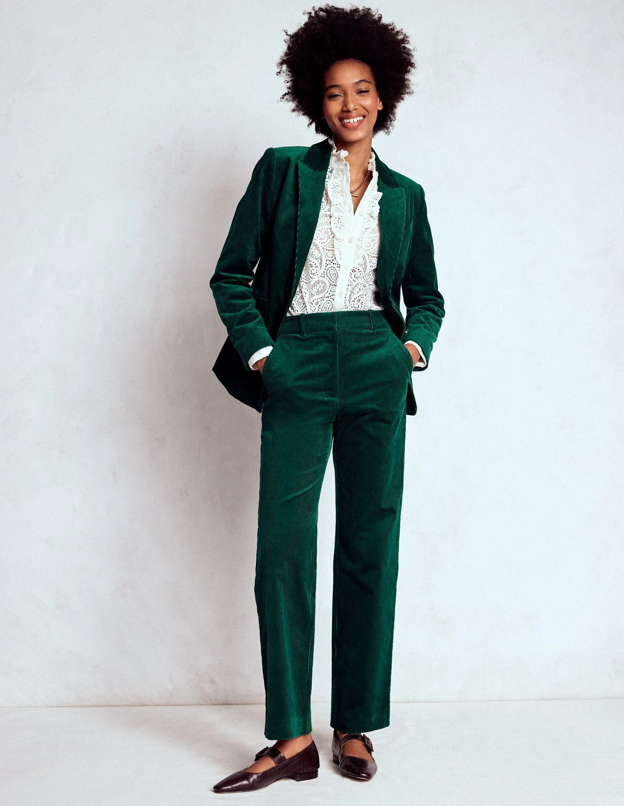 Stamford Cord Blazer-Fern Windbreaker Style Temperature Regulating Fabric