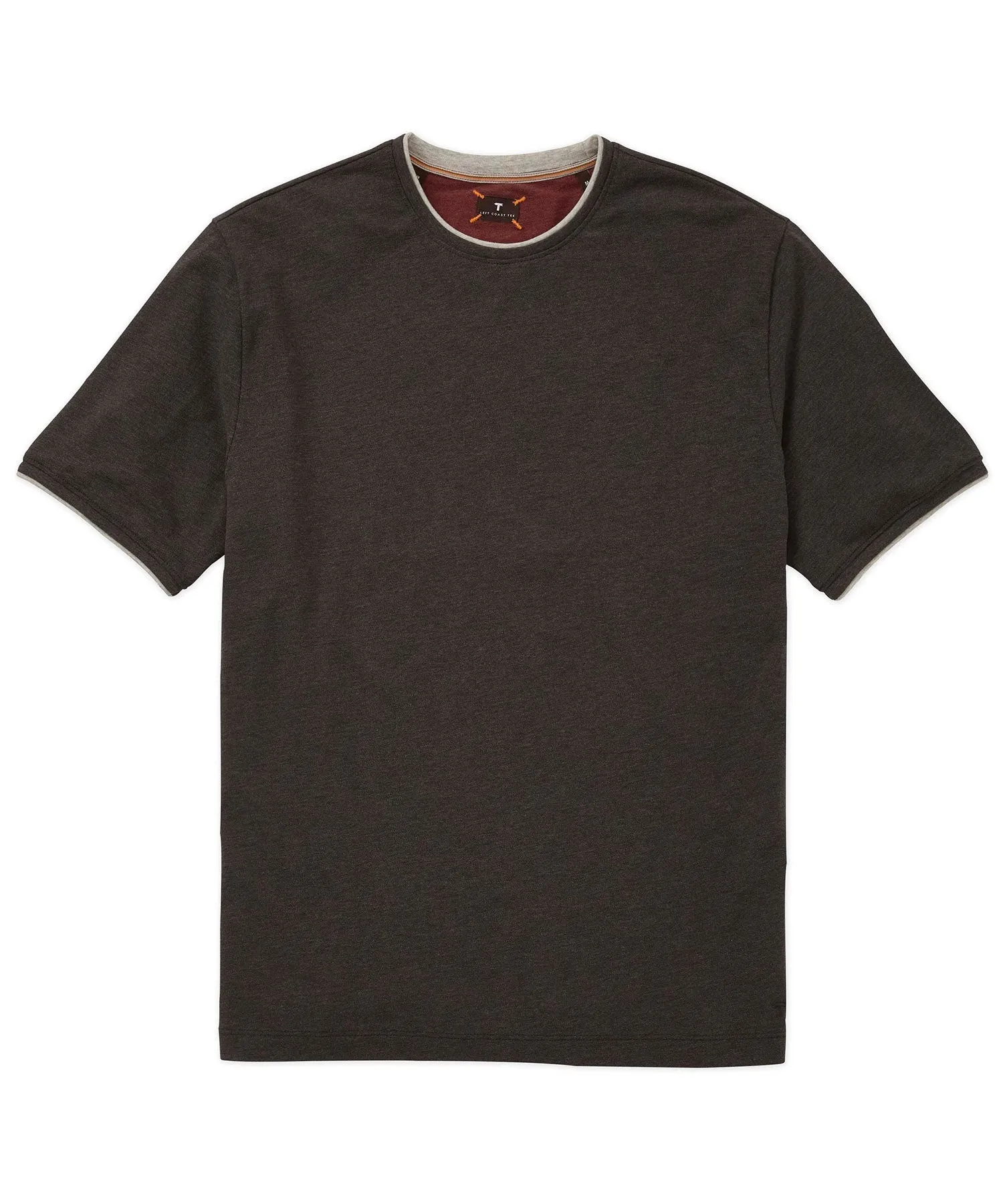 Comfort Wear Youthful Style Left Coast Tee Kipa Short Sleeve Pique Crewneck