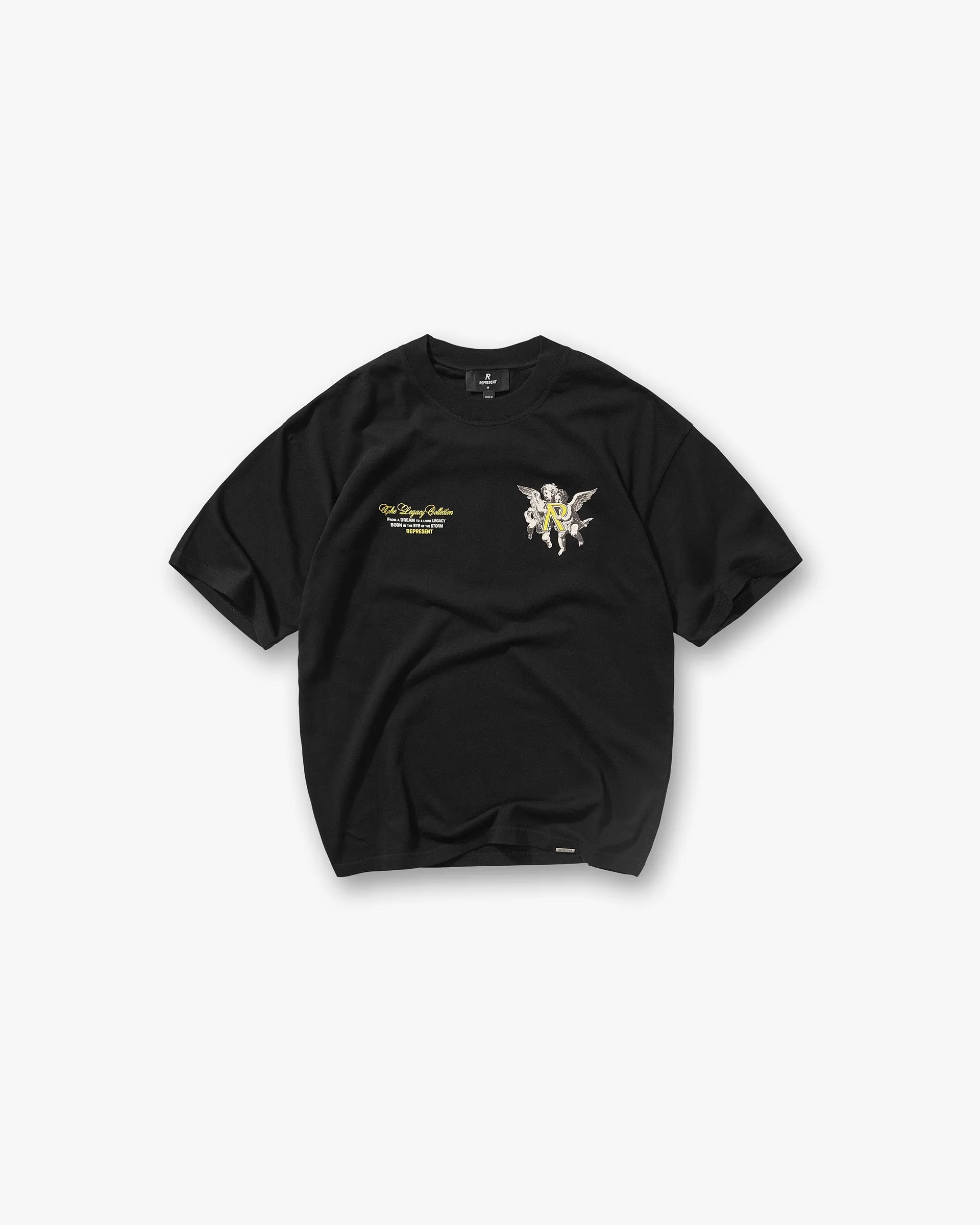 Quick-Drying Shirt Stylish and Comfortable Legacy Cherubs T-Shirt - Jet Black
