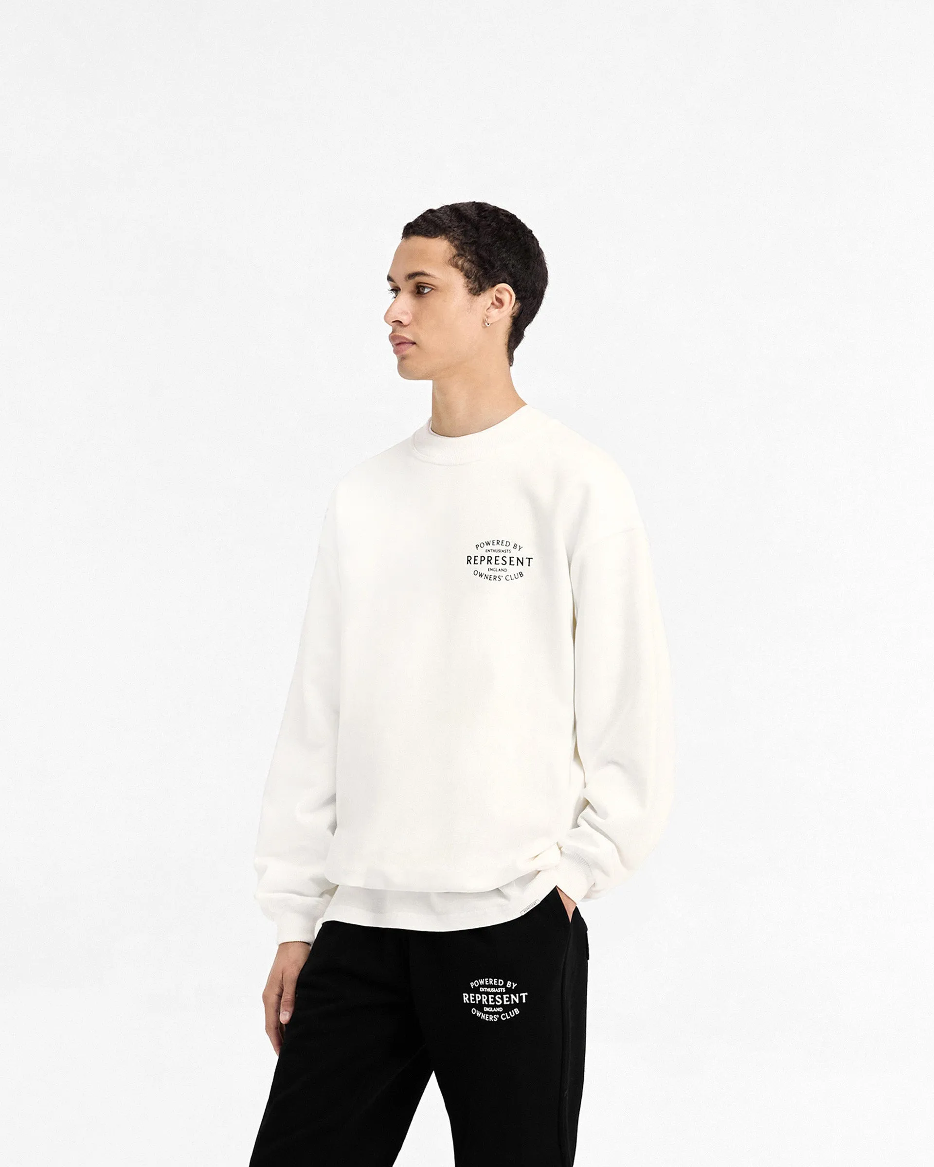 Comfort Layering Represent Owners Club Stamp Sweater - Flat White