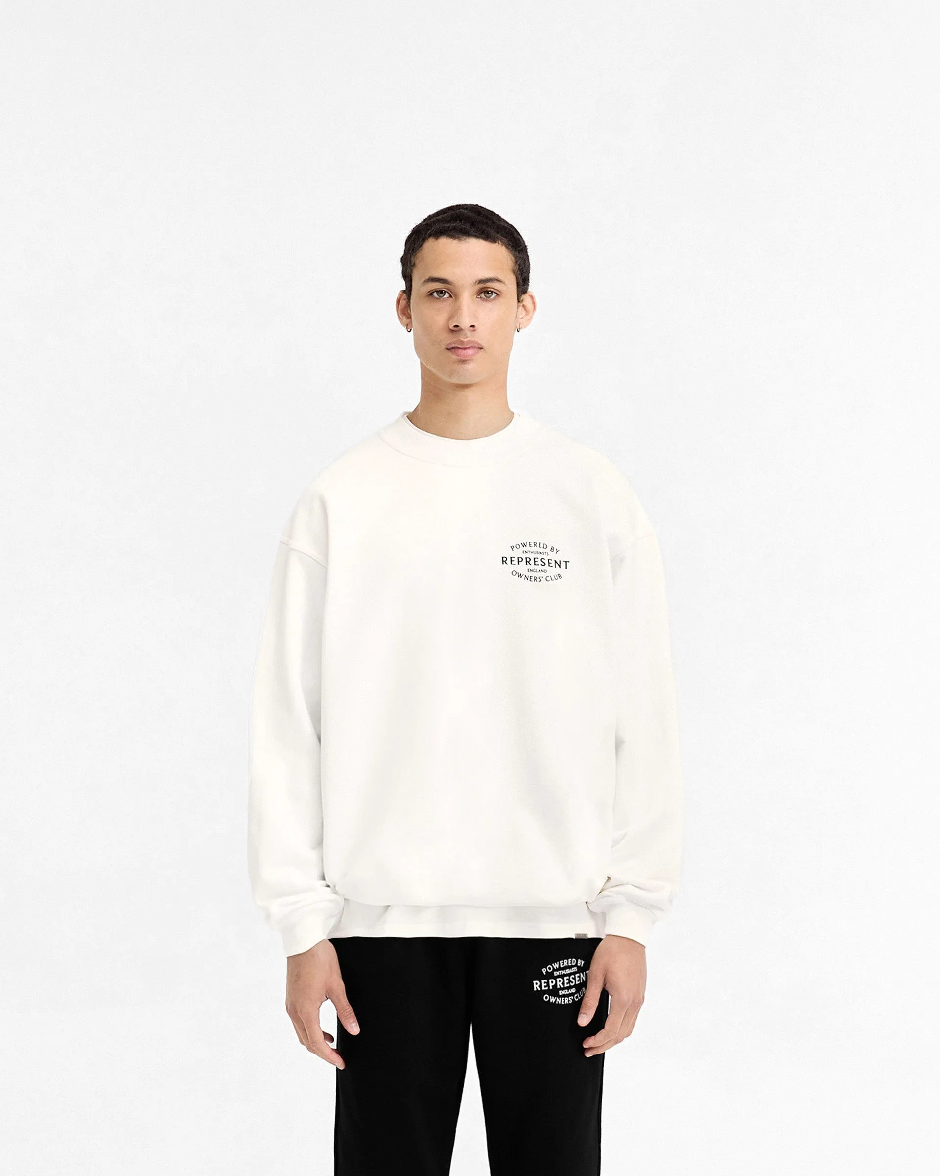 Daily Relaxed Represent Owners Club Stamp Sweater - Flat White