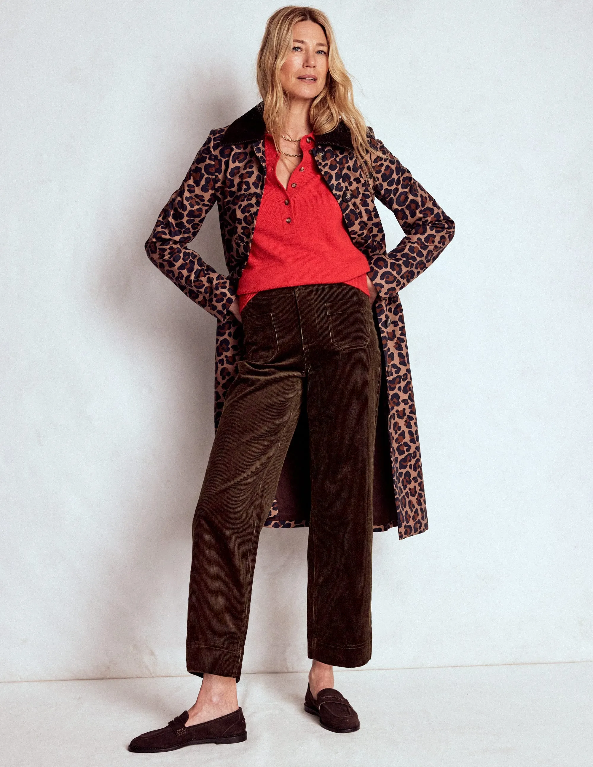 Primrose Cord Trousers-Espresso Slim wear TouchscreenCompatiblePockets