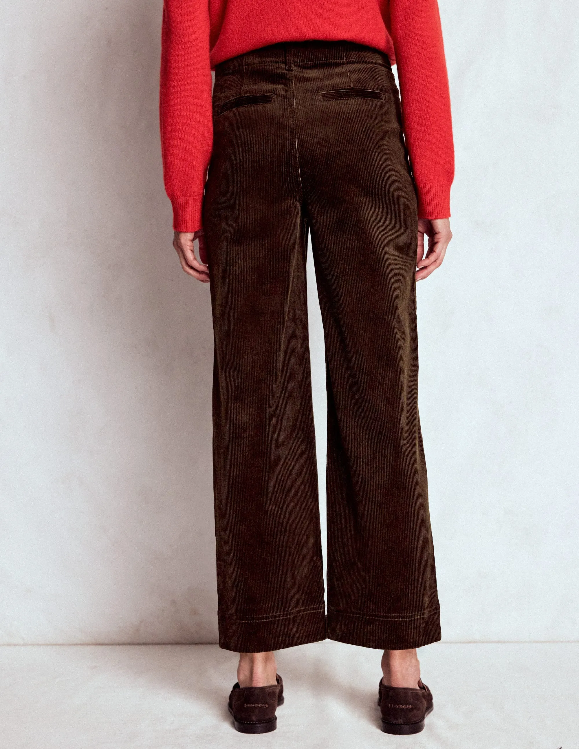 Relaxed Fit Design Abrasion Resistant Material Primrose Cord Trousers-Espresso