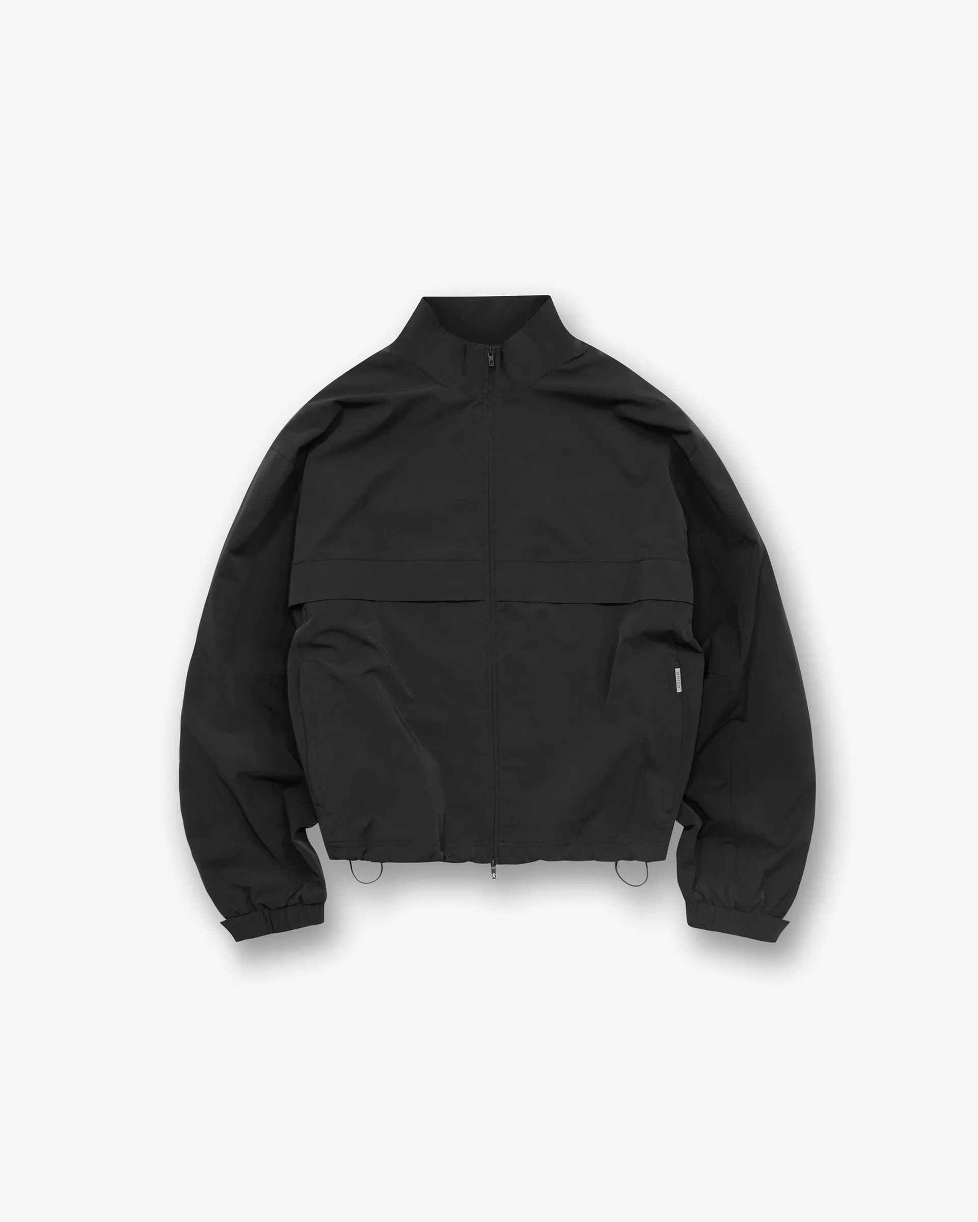 Travel Light Fit Initial Nylon Track Jacket - Black
