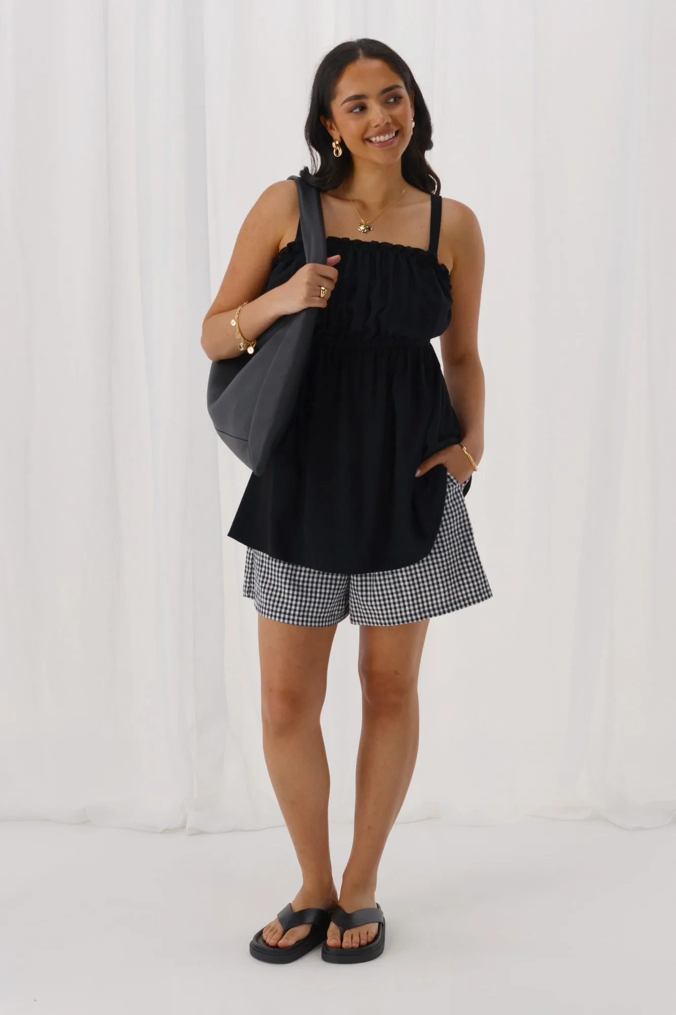 Resilient Elasticity Ayva Isabella Top Black