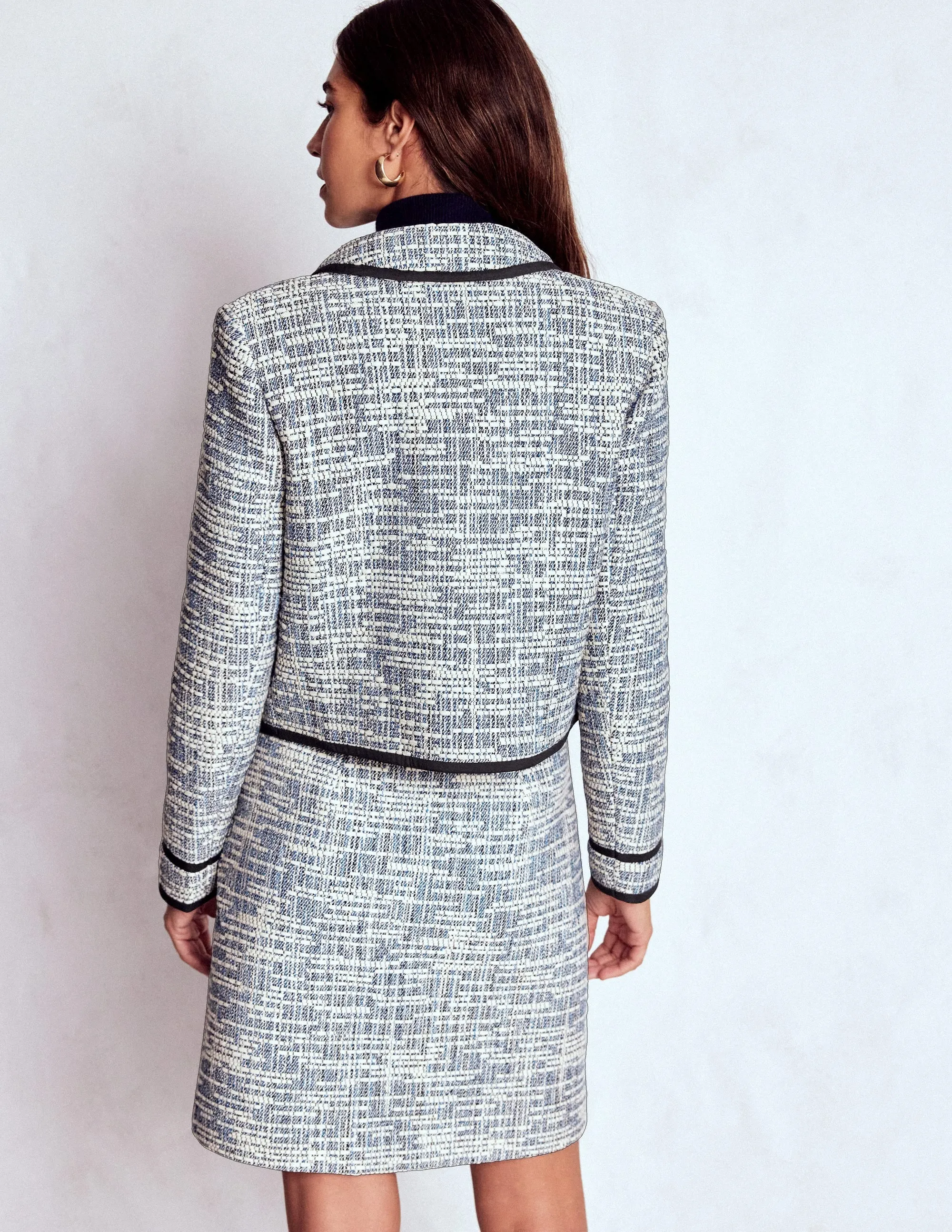 Lisburn Patch Pocket Jacket-Navy Texture Noise Free Movement