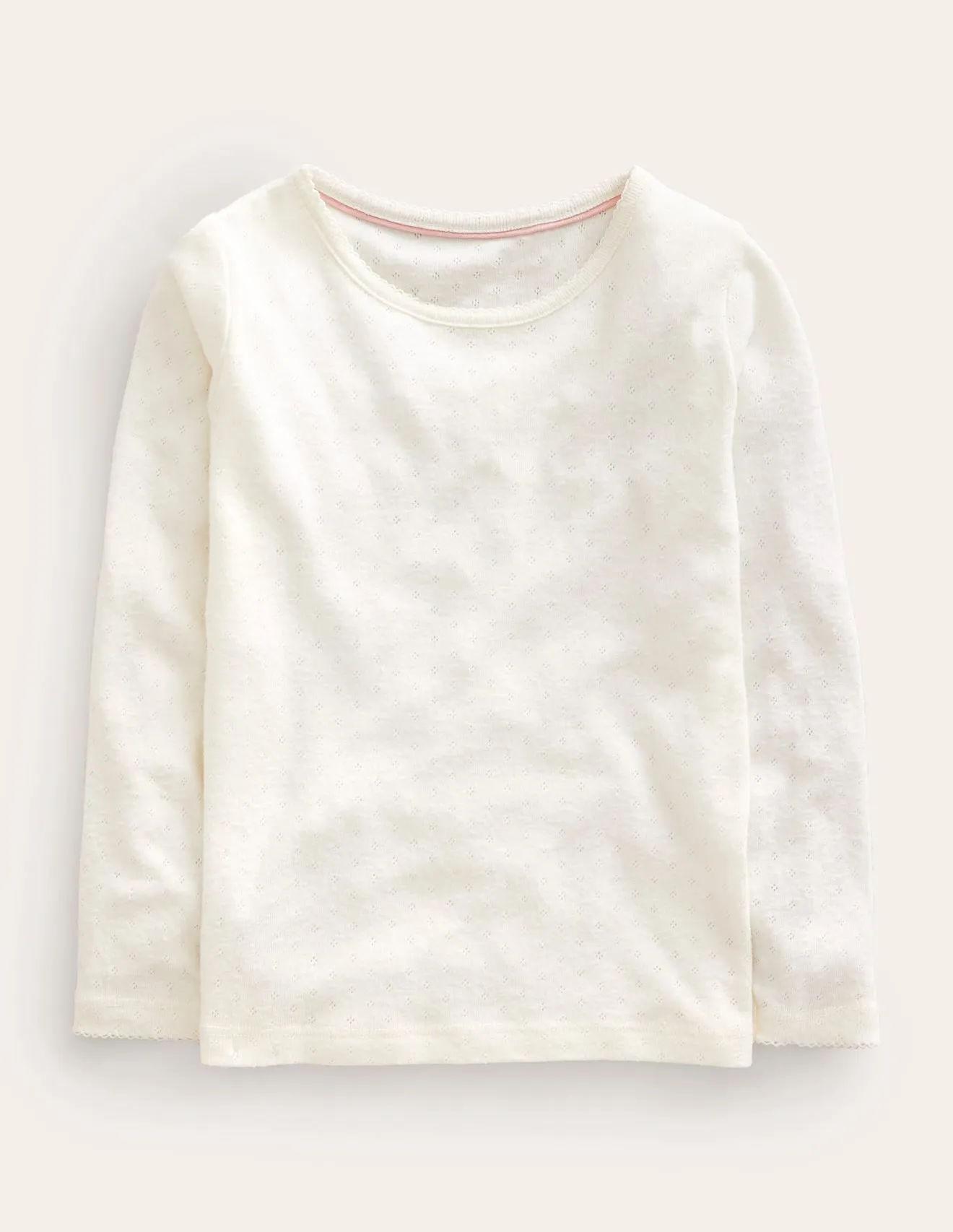 Long Sleeve Pointelle Top-Soft Ivory Fashion Blouse