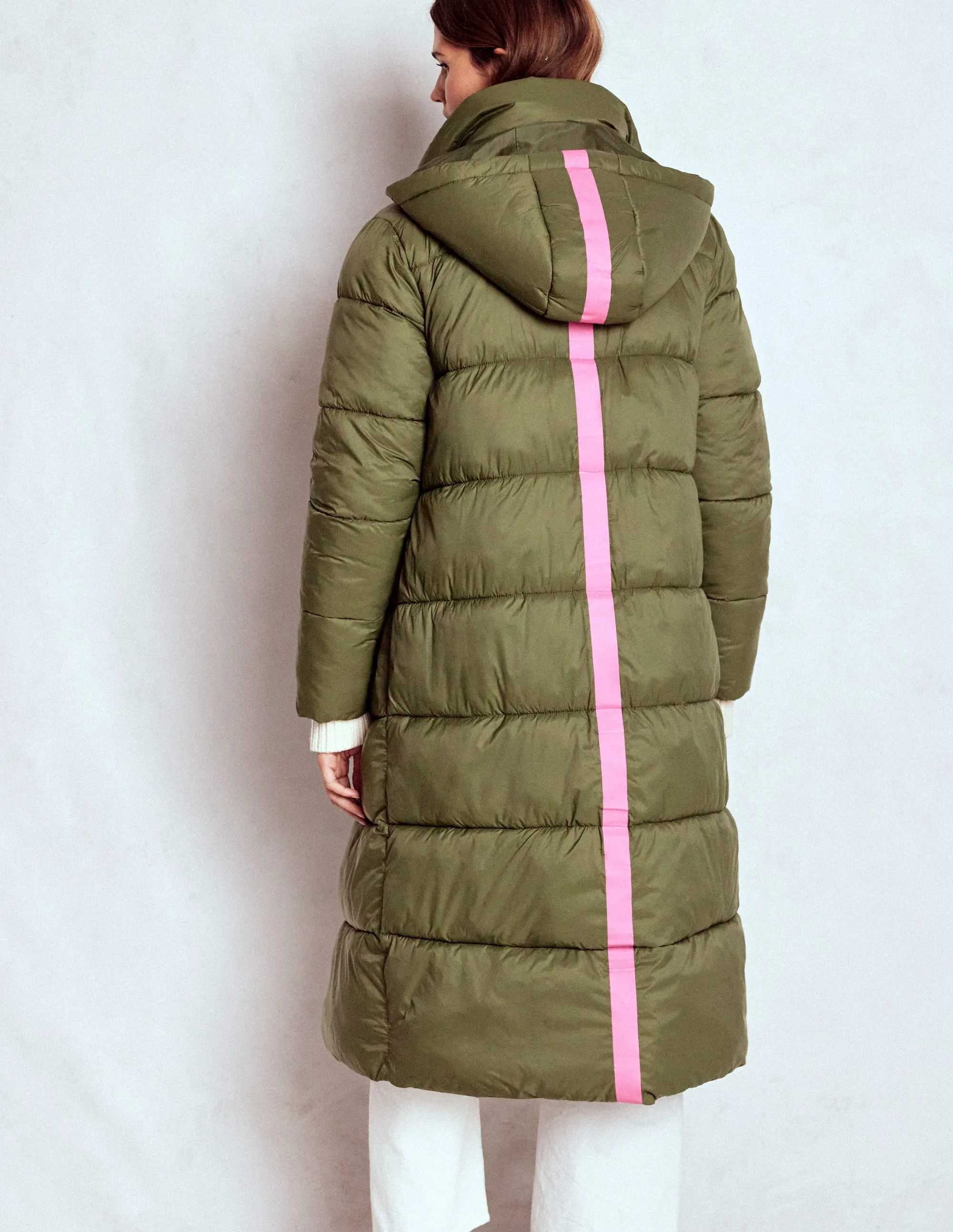 Weekend Chill Style Longline Padded Coat-Woodland Green