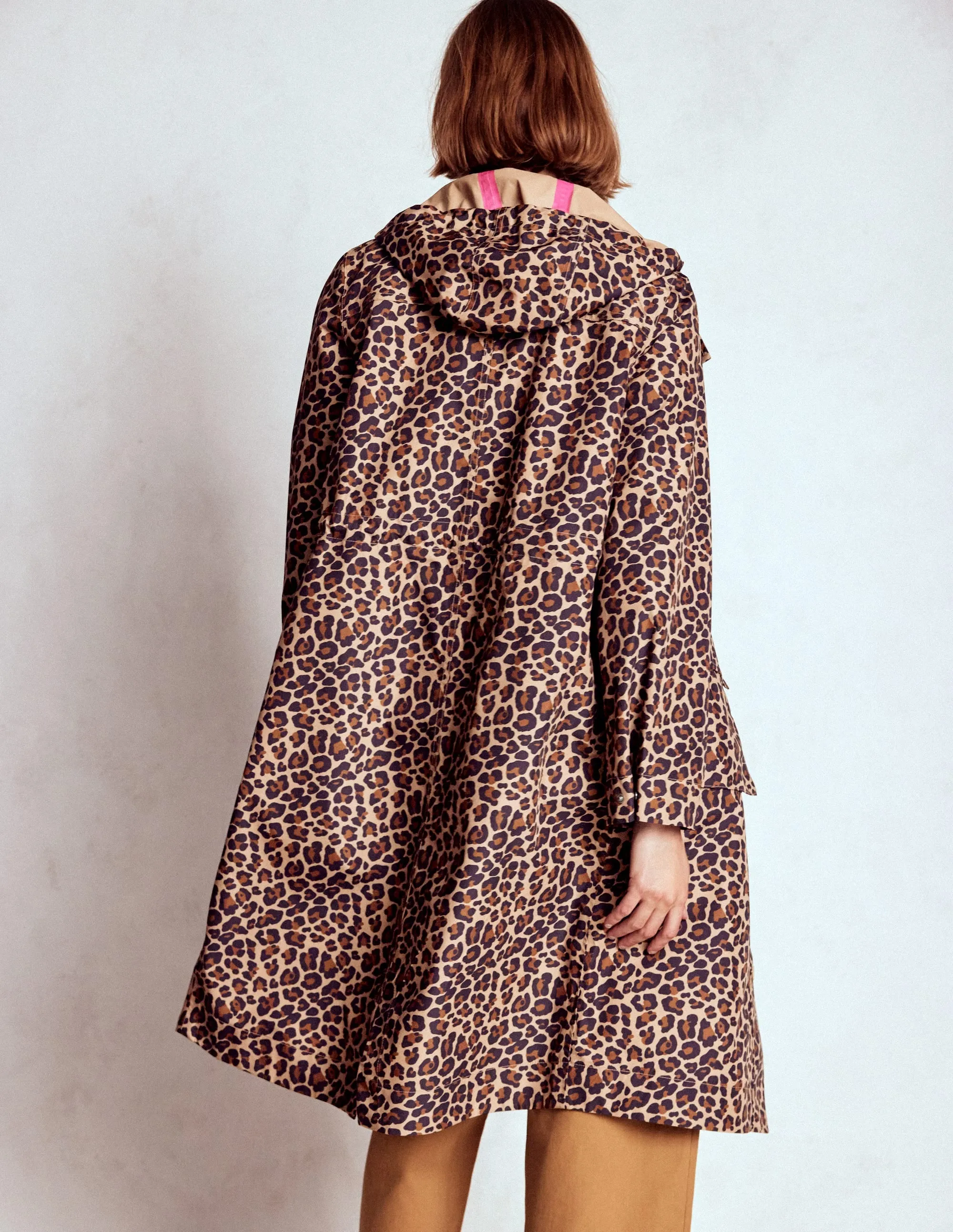 Longline Rain Mac-Multi, Cheetah Pop SoftshellMaterial Softshell Material