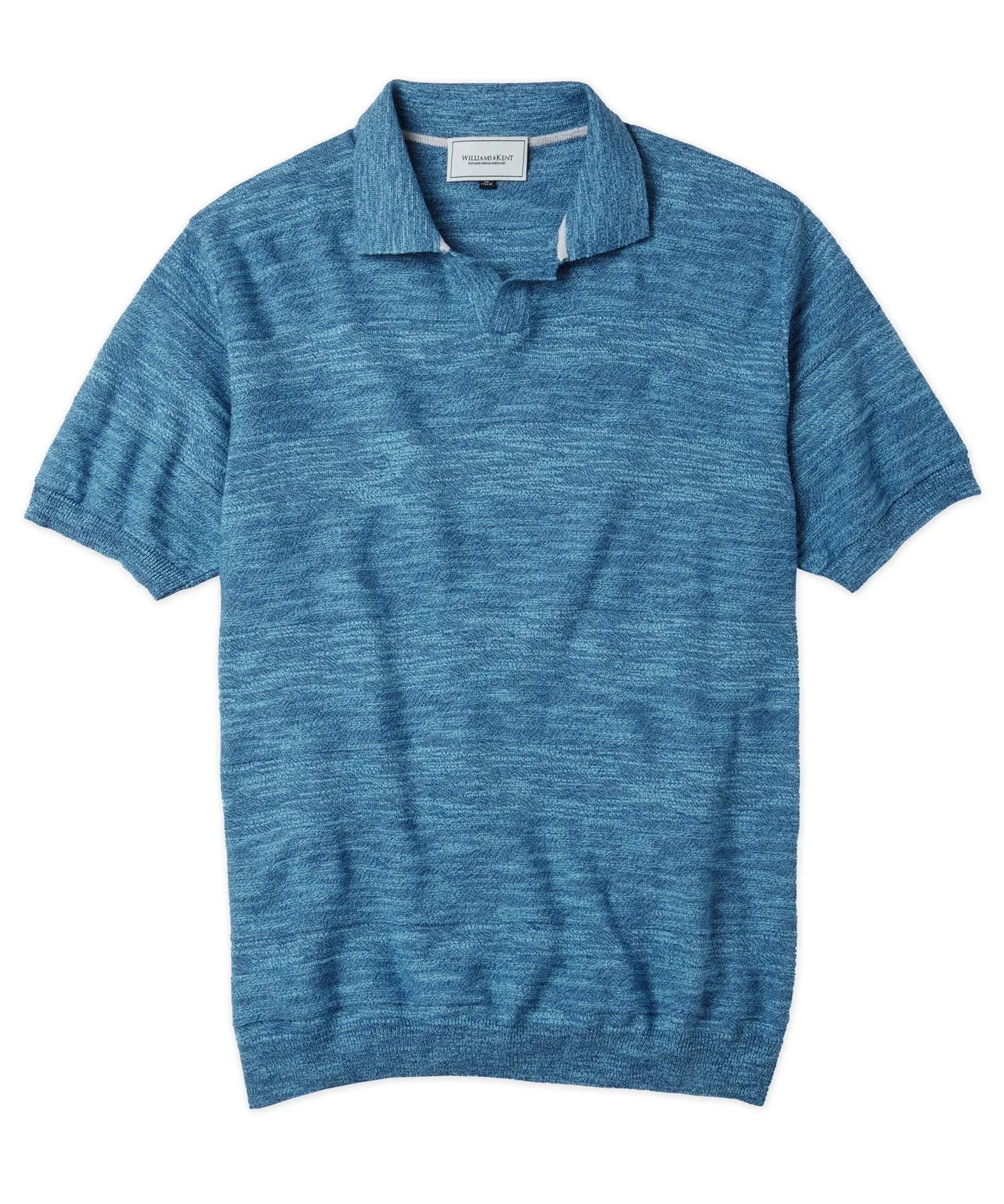 Short-Sleeve Polo-Style Sweater Easy Styling Linen blend