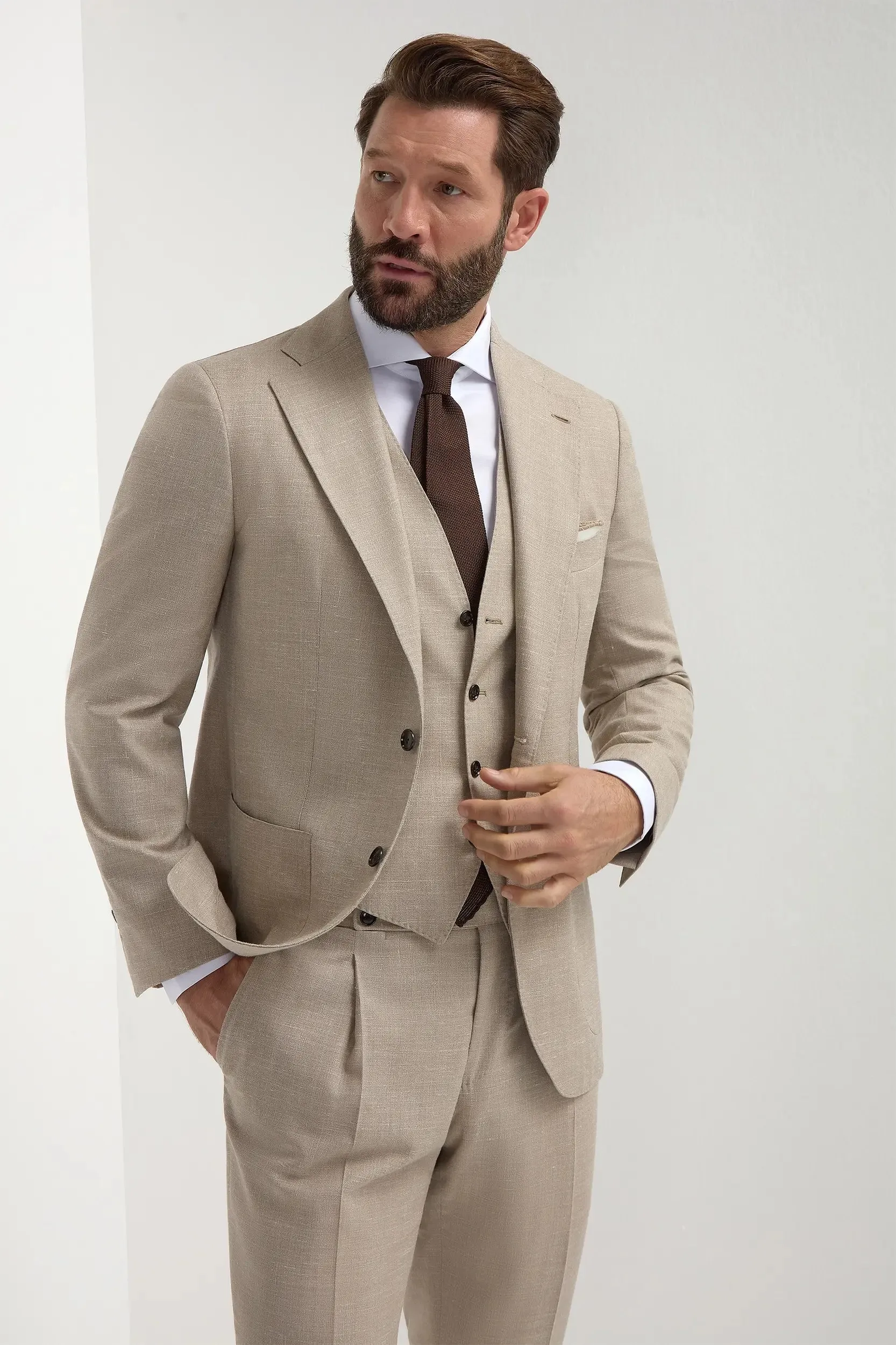 TemperatureRegulatingLining Beige waistcoat - Made in Italy