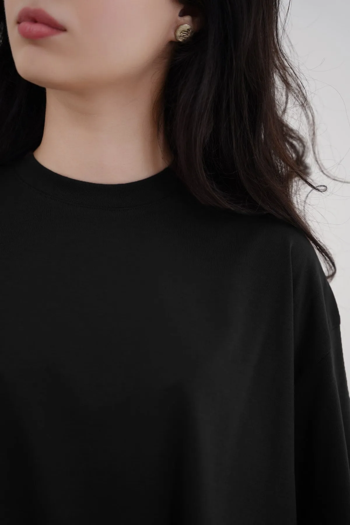 Stylish Cut Seam-Free LYOCELL COTTON TEE Temperature Control Layer