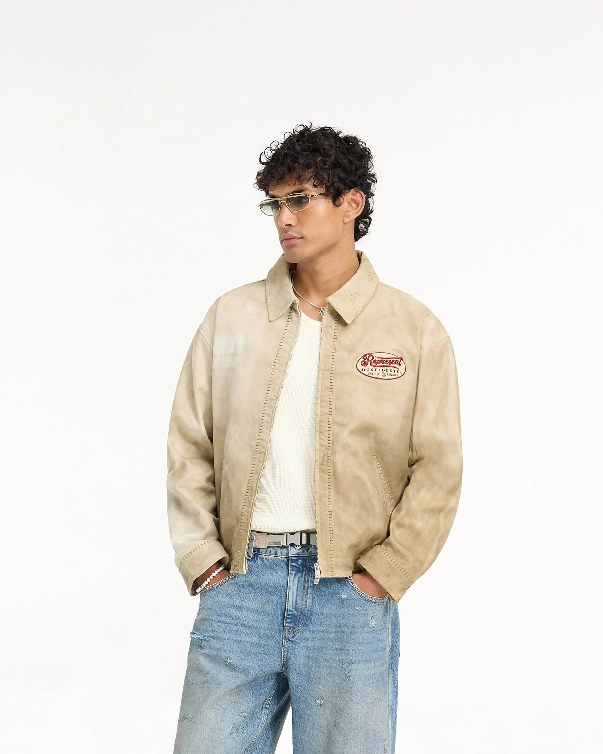 Water Based Coating Represent X Duke   Dexter Multi Patch Carpenter Jacket - Sand