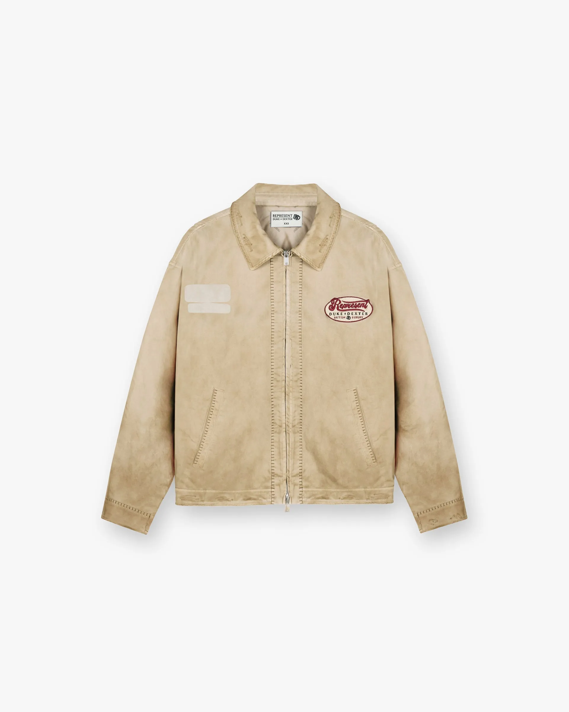 Represent X Duke   Dexter Multi Patch Carpenter Jacket - Sand Crisp Layer Light Diffusing Fabric