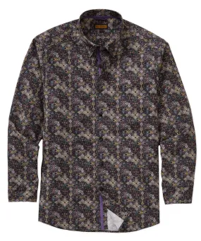 Medallions Print Long-Sleeve Sport Shirt Anti Static Treatment Weekend Wear