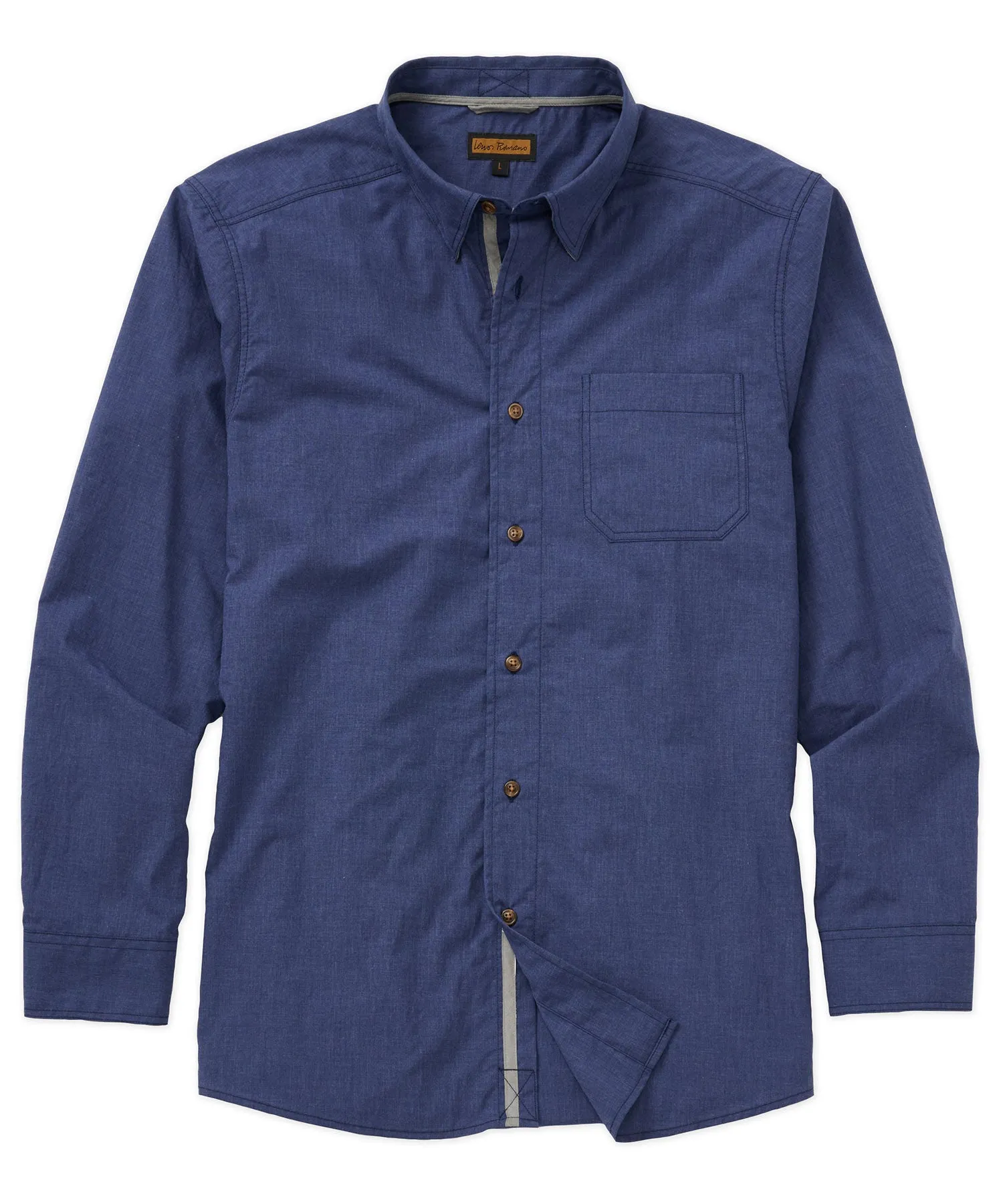 Melange Solid Long Sleeve Sport Shirt Tagless label Classic Look