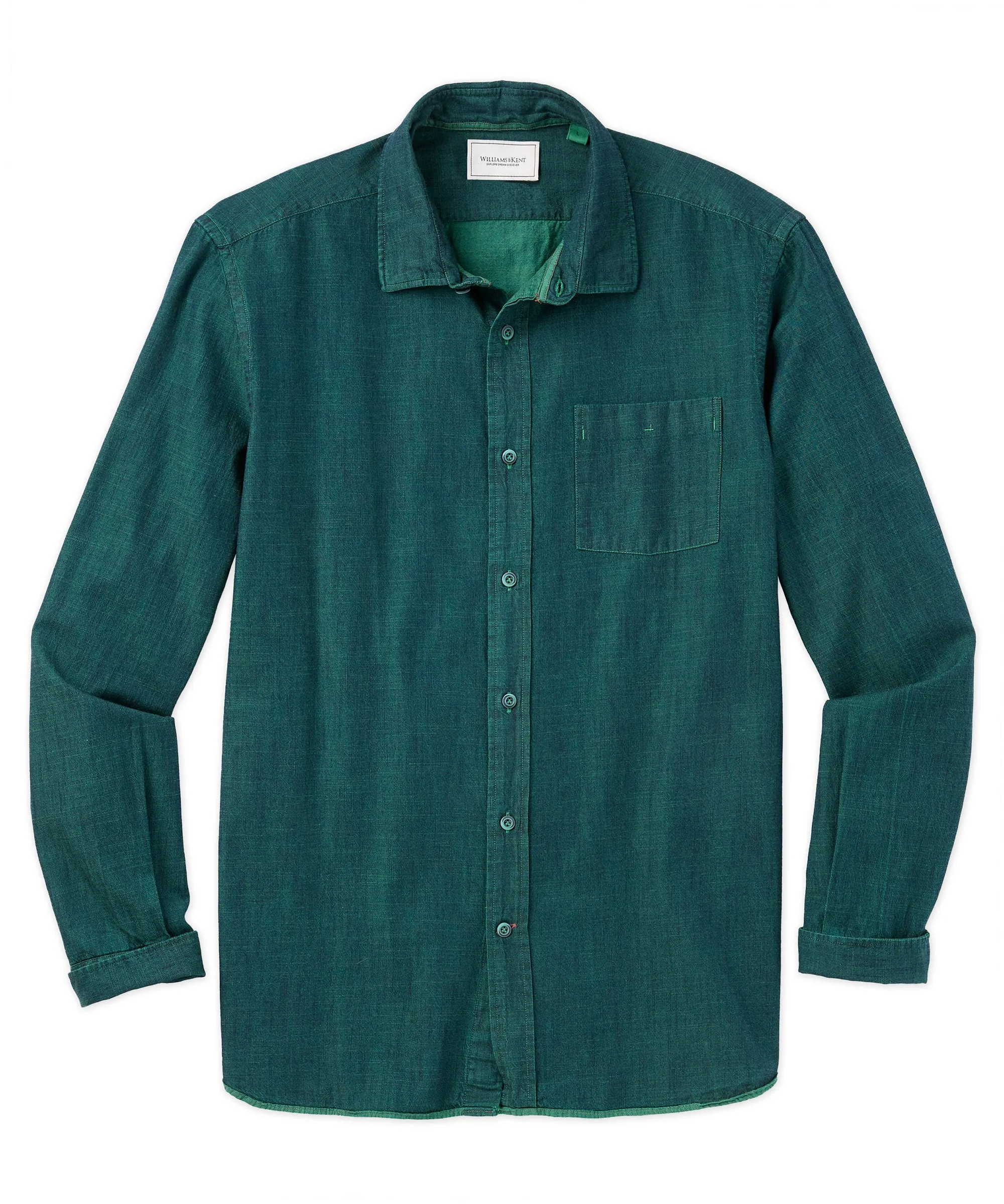 Melange Twill Garment-Dyed Long Sleeve Sport Shirt Effortless Comfort