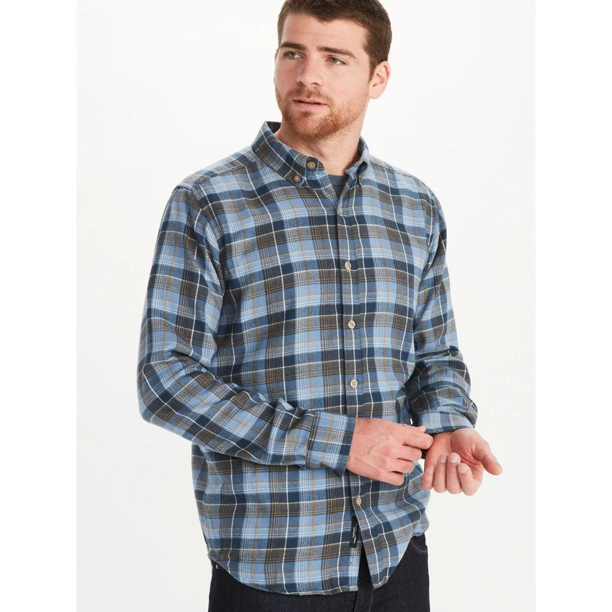 Layering Piece Smooth Finish Men's Harkins Lightweight Flannel Long-Sleeve Shirt