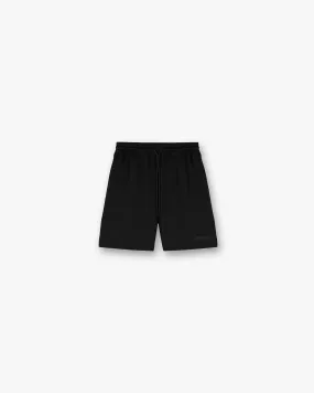 Mesh Short - Jet Black Cotton Blend Cooling Fabric