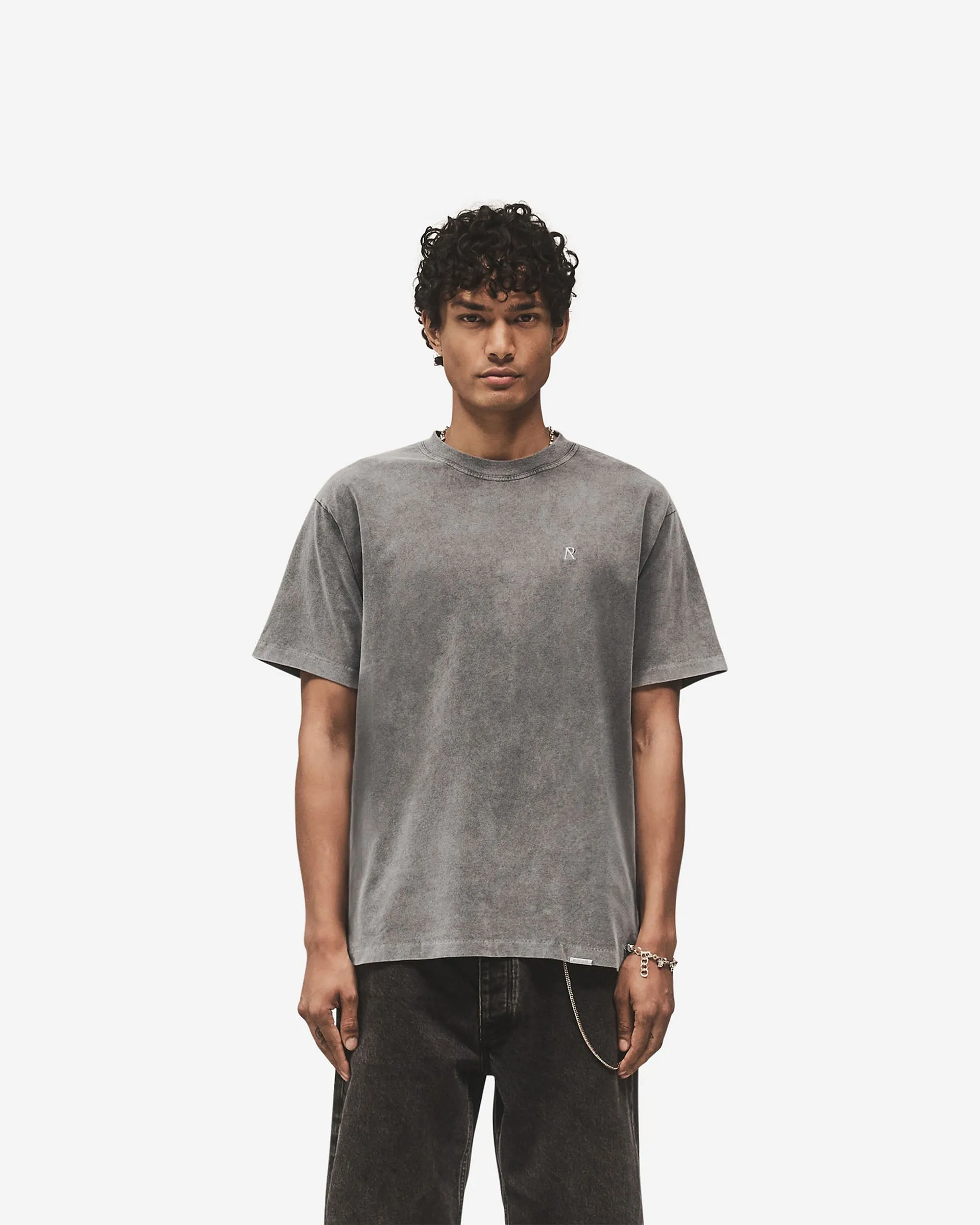 Metal Initial R T-Shirt - Vintage Grey Easy Fit