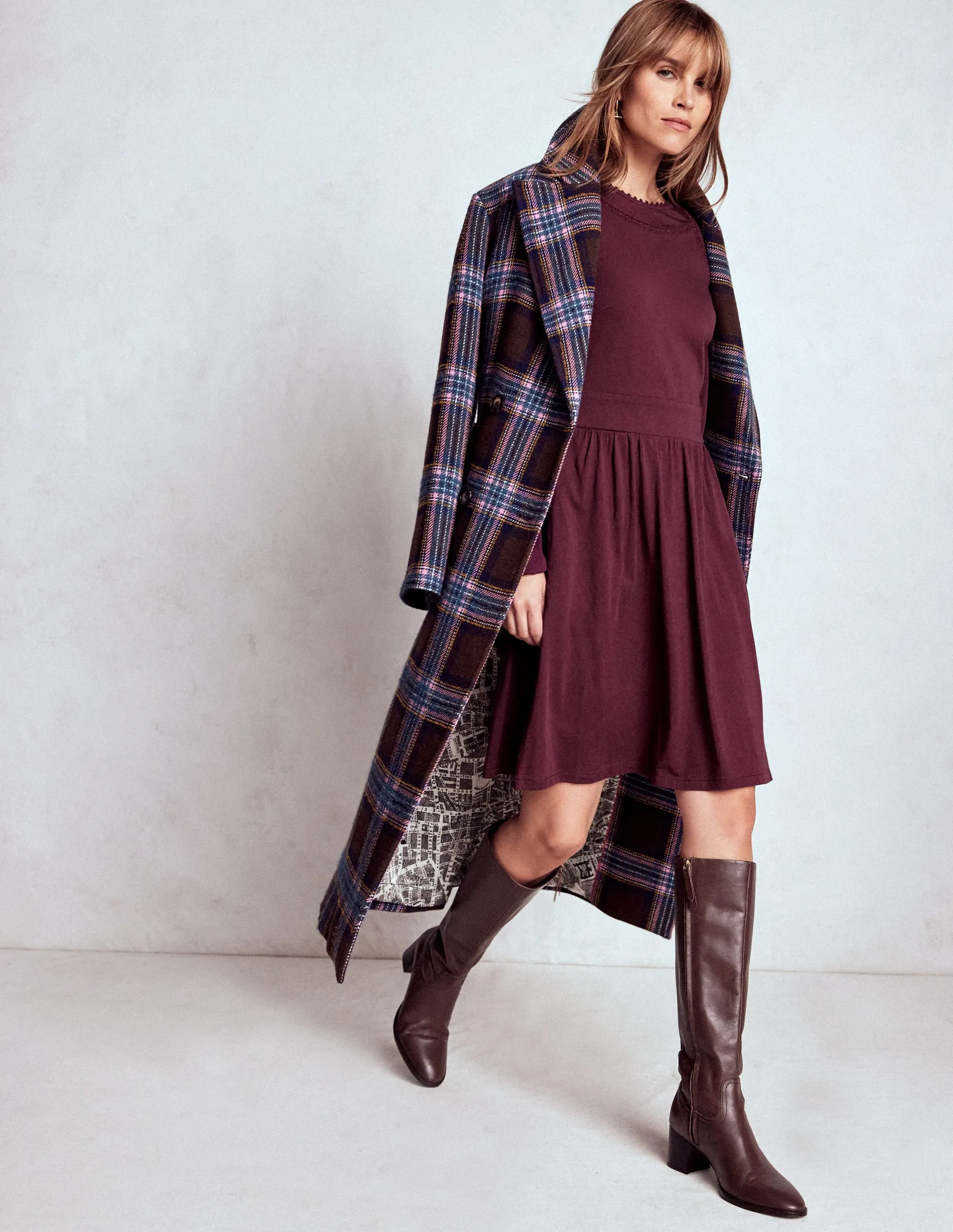 Mila Short Jersey Dress-Dark Cherry Silky Form All Season