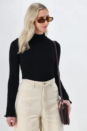 AdvancedAirflowChannels Minkpink Bowie Pointelle Skivvy Top Black