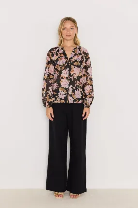 Minkpink Willow Blouse Floral Wrinkle Resistant Weave DoubleLayered