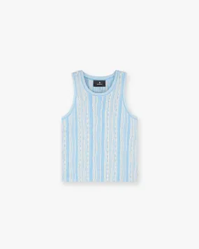 Mixed Knit Vest - Royal Blue Simple Fashion Trendy Look