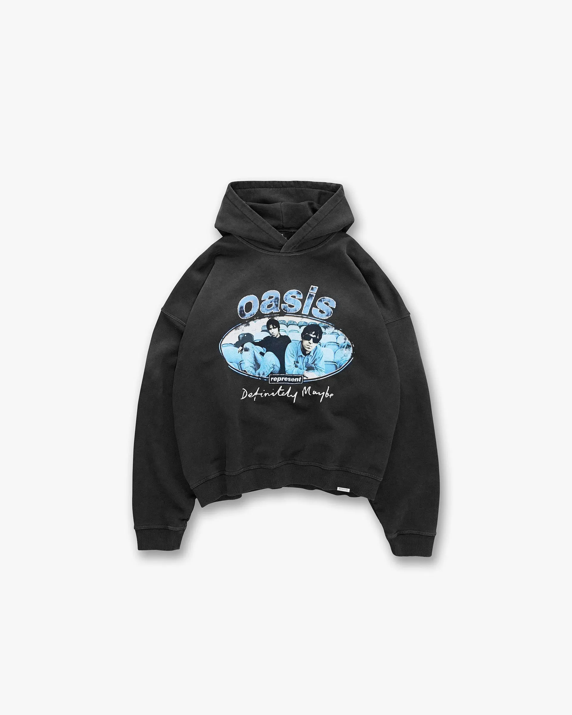 Represent X Oasis Maine Road Hoodie - Washed Black Stylish Comfort