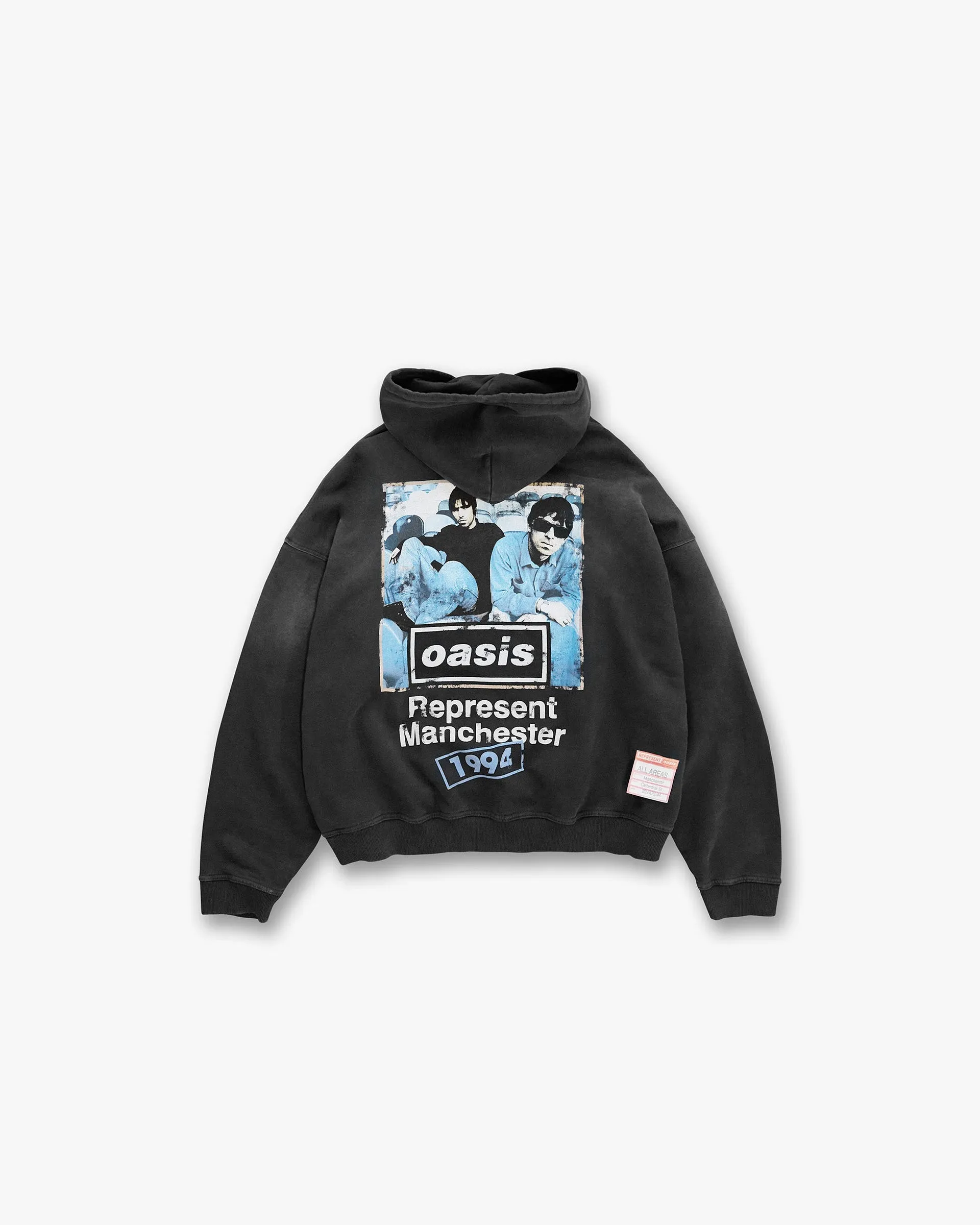 Represent X Oasis Maine Road Hoodie - Washed Black Plus Size