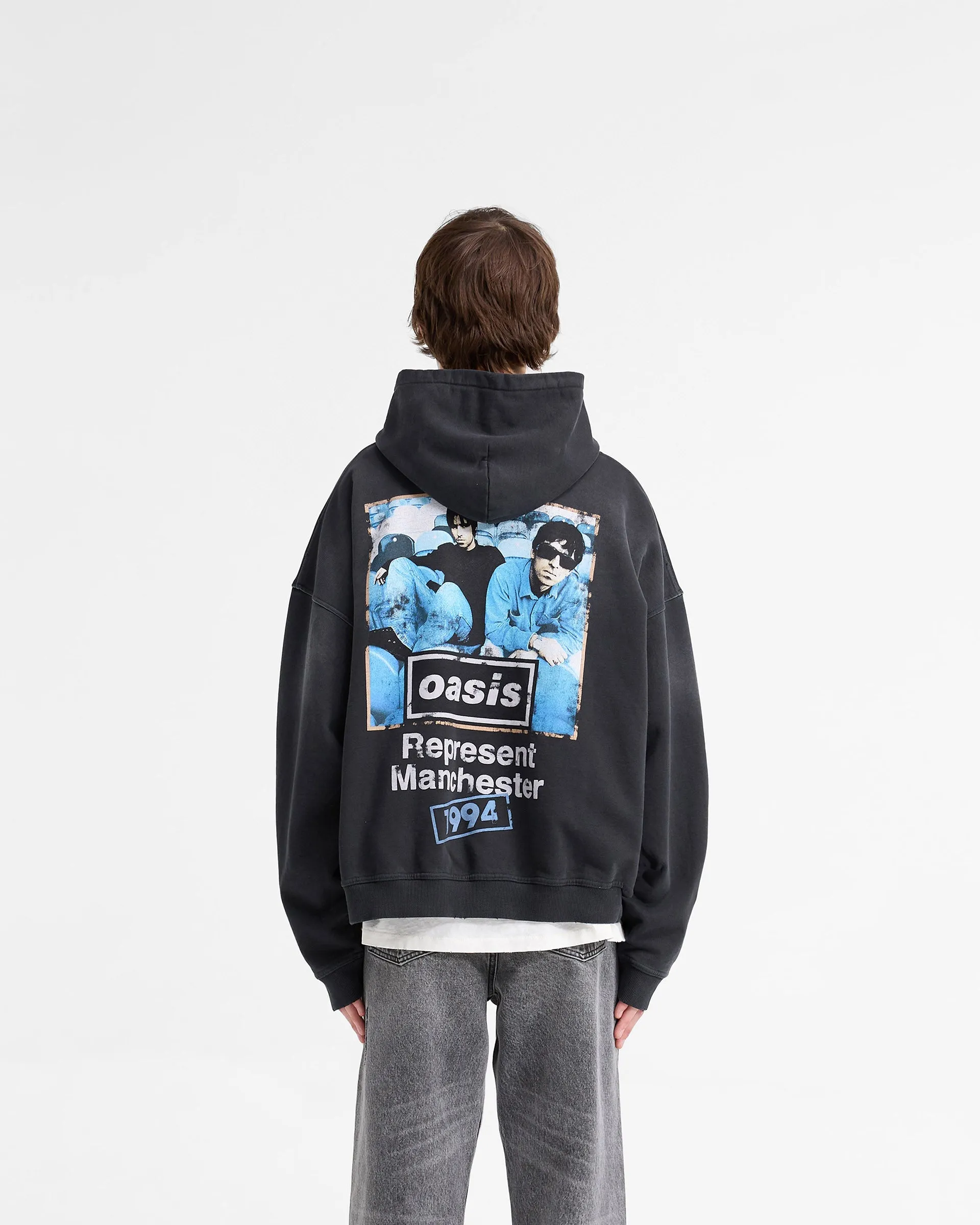 Represent X Oasis Maine Road Hoodie - Washed Black right for formal events Gift worthy