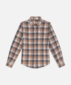 The Atkins L/s Shirt - Toffee Lightweight Weave