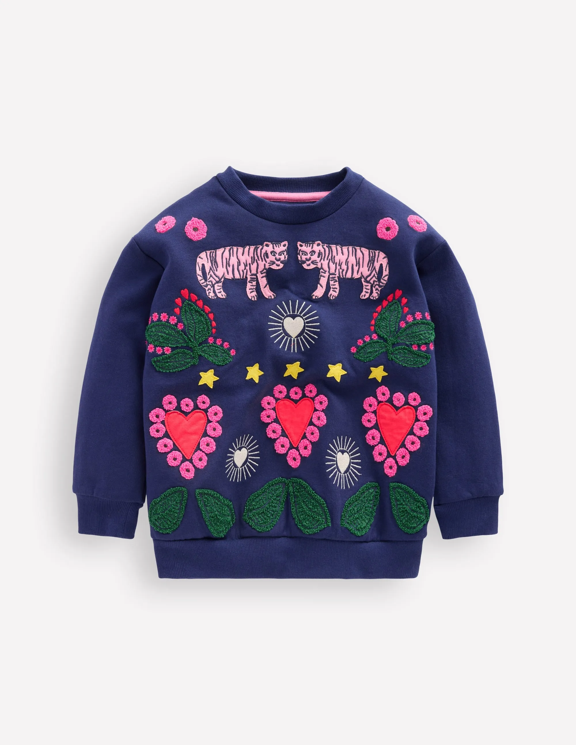 Heat Regulating Fabric FoamReinforcedCollar Bobbie Appliqu?? Sweatshirt-College Navy Tigers