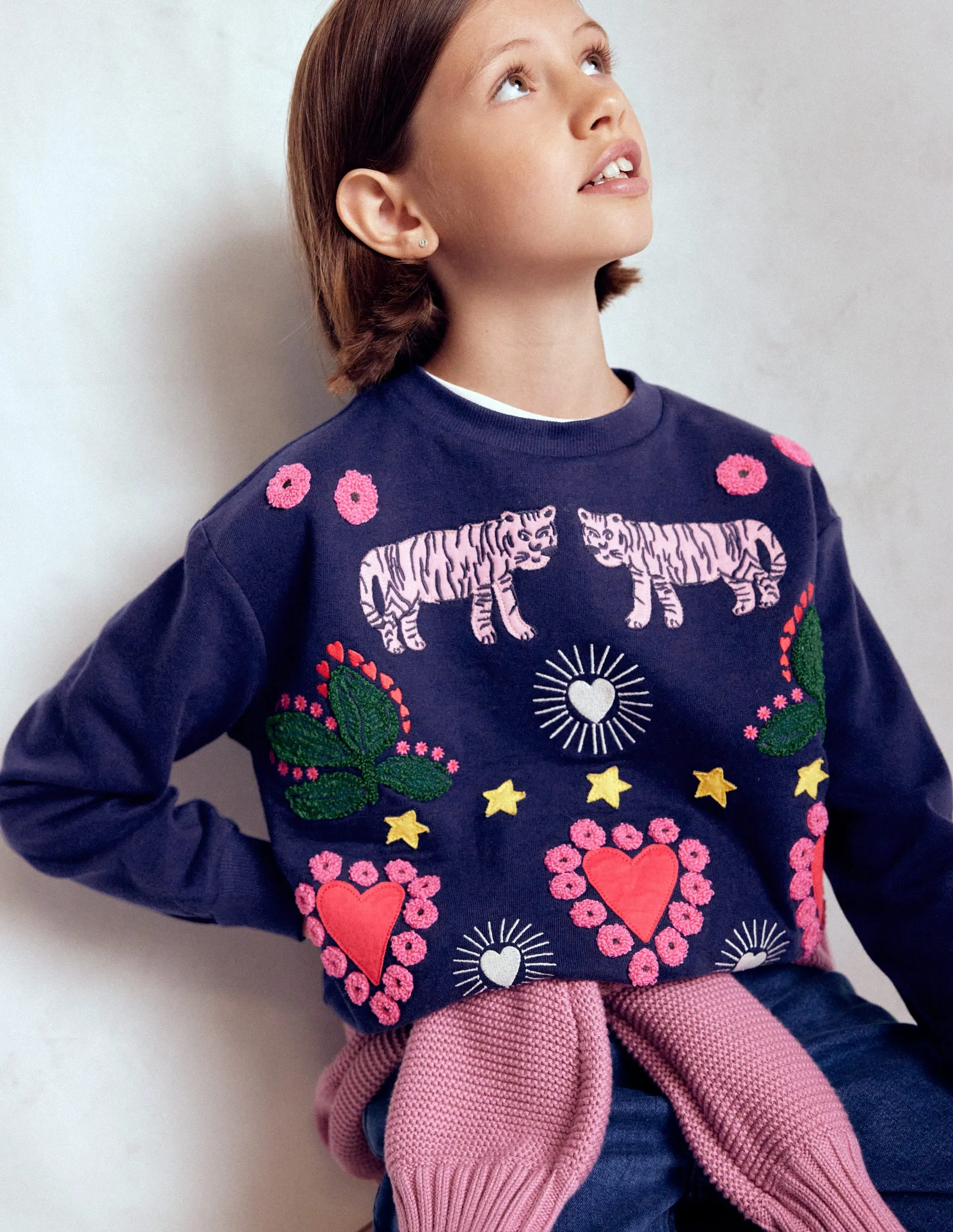 Low Impact Manufacturing Bobbie Appliqu?? Sweatshirt-College Navy Tigers