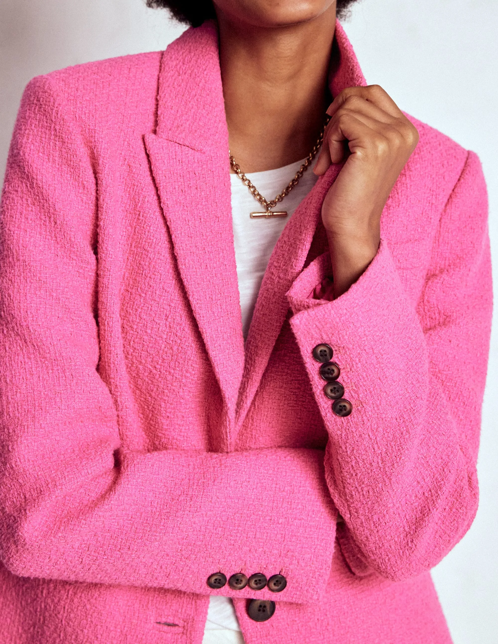 Stamford Texture Blazer-Pink Peony Urban Outdoor Look NonBulkyLayering