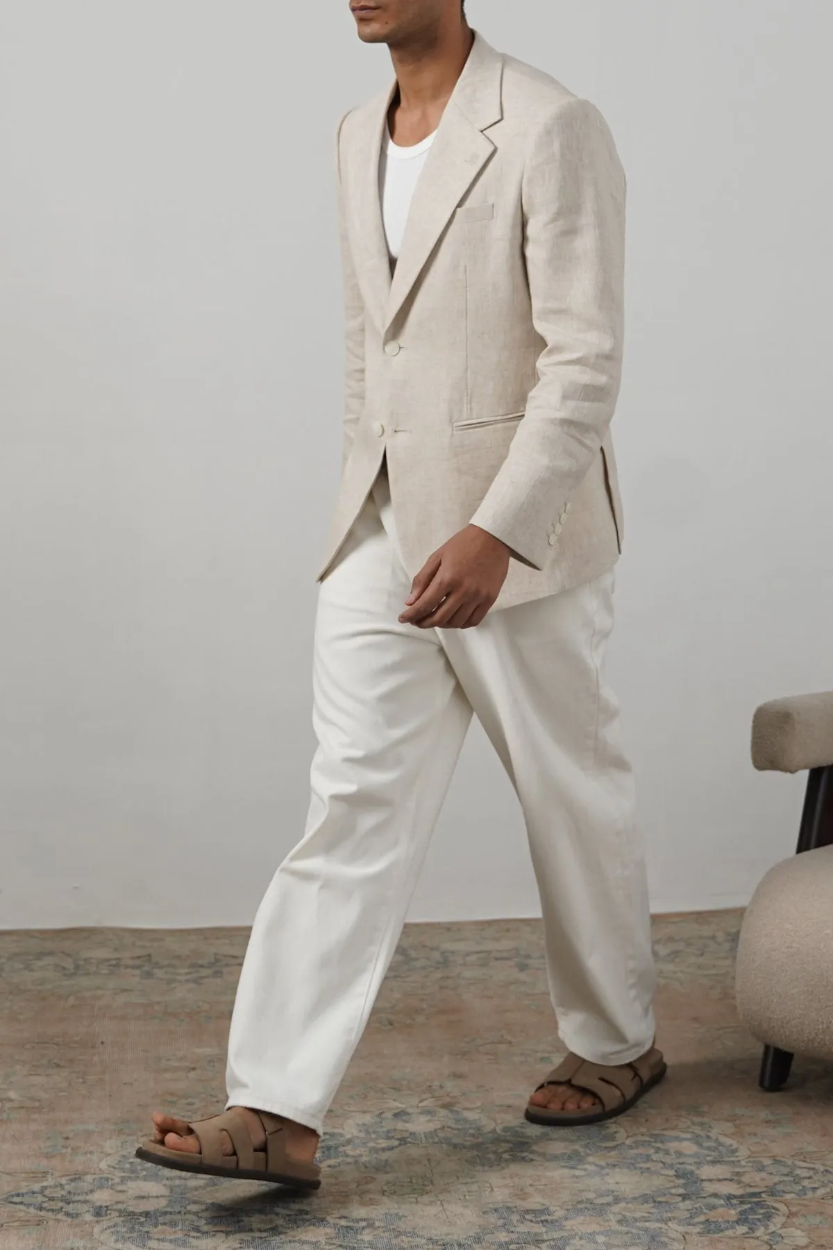 ReflectiveDetails Light Reflective Logos PURE LINEN BLAZER