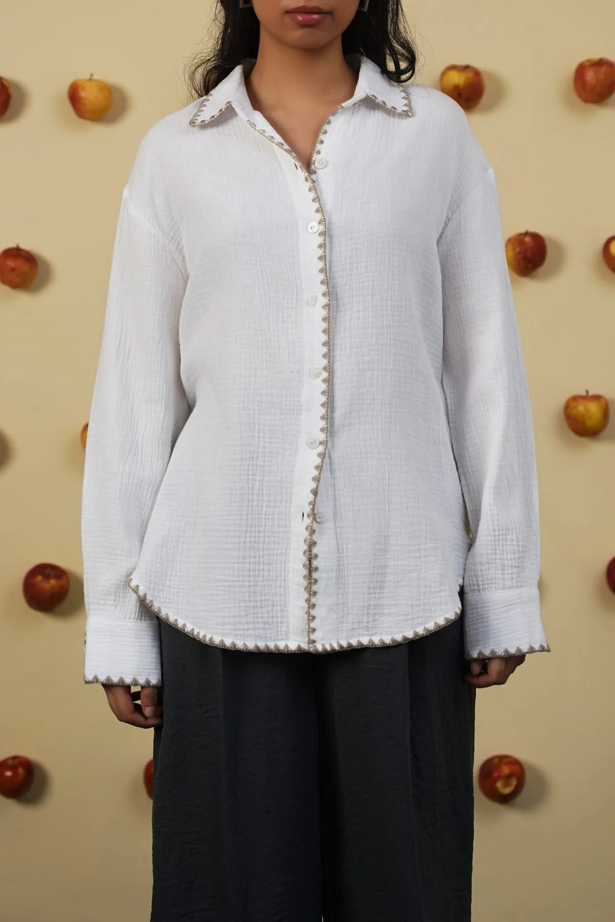 Eco-Friendly Fabric Black Tie Optional MUSLIN RESORT SHIRT