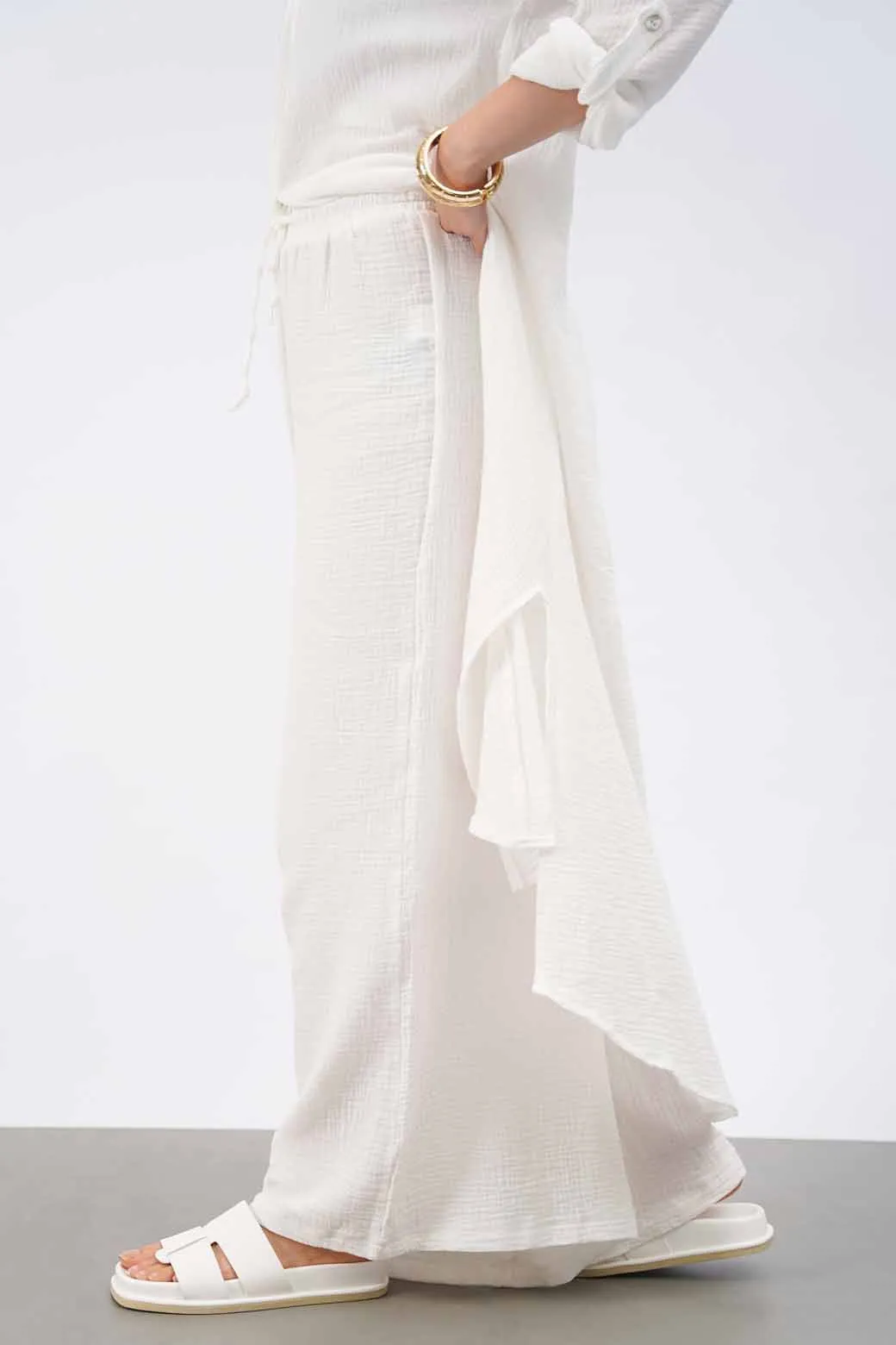 Travel Ready Fit MUSLIN WIDE PANTS