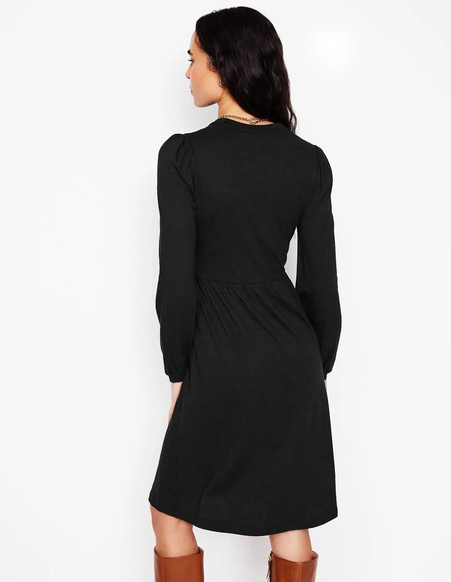 Naomi Relaxed Jersey Dress-Black Airy Layer