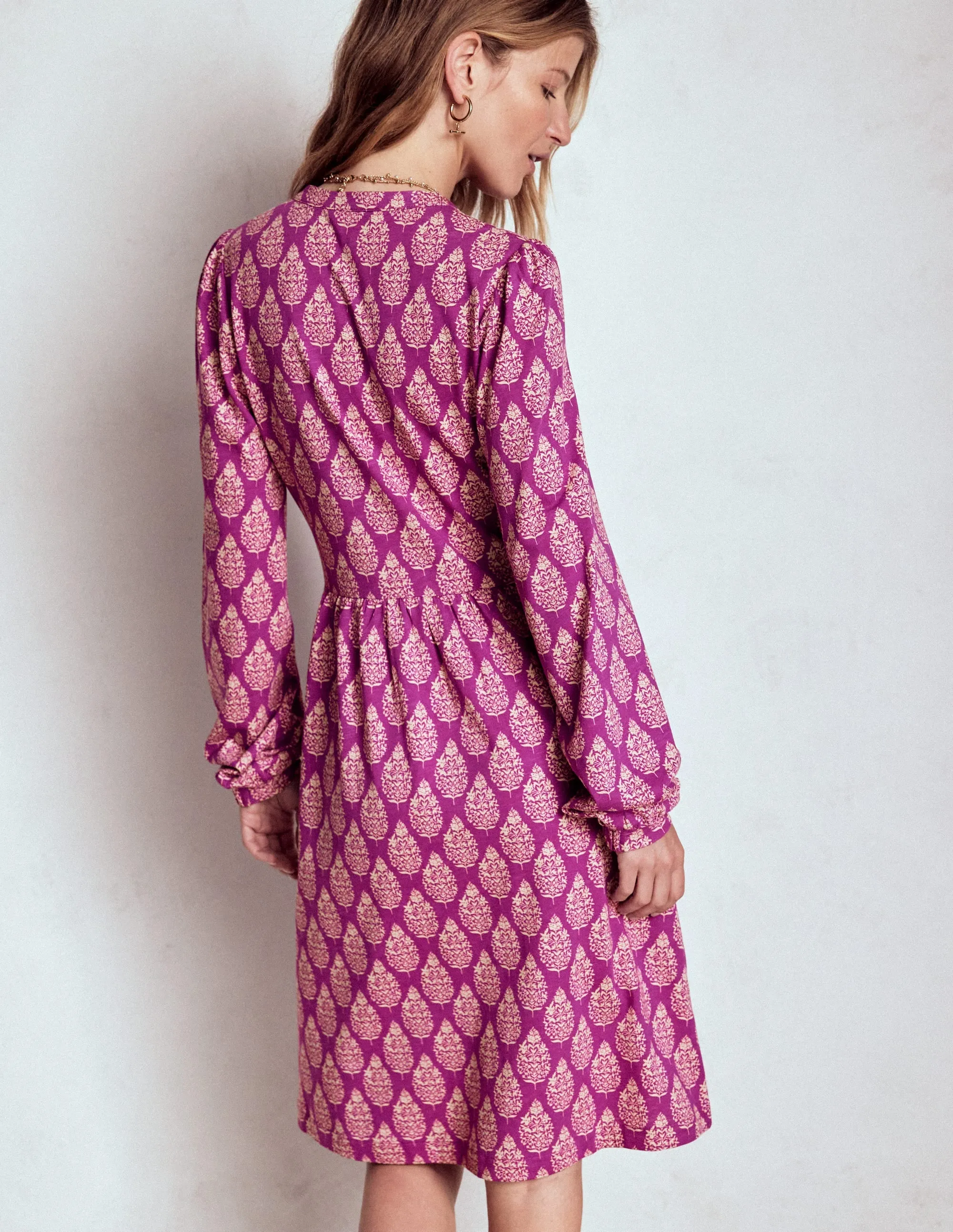 Naomi Relaxed Jersey Dress-Purple, Wildflower Bouquet Flow Friendly