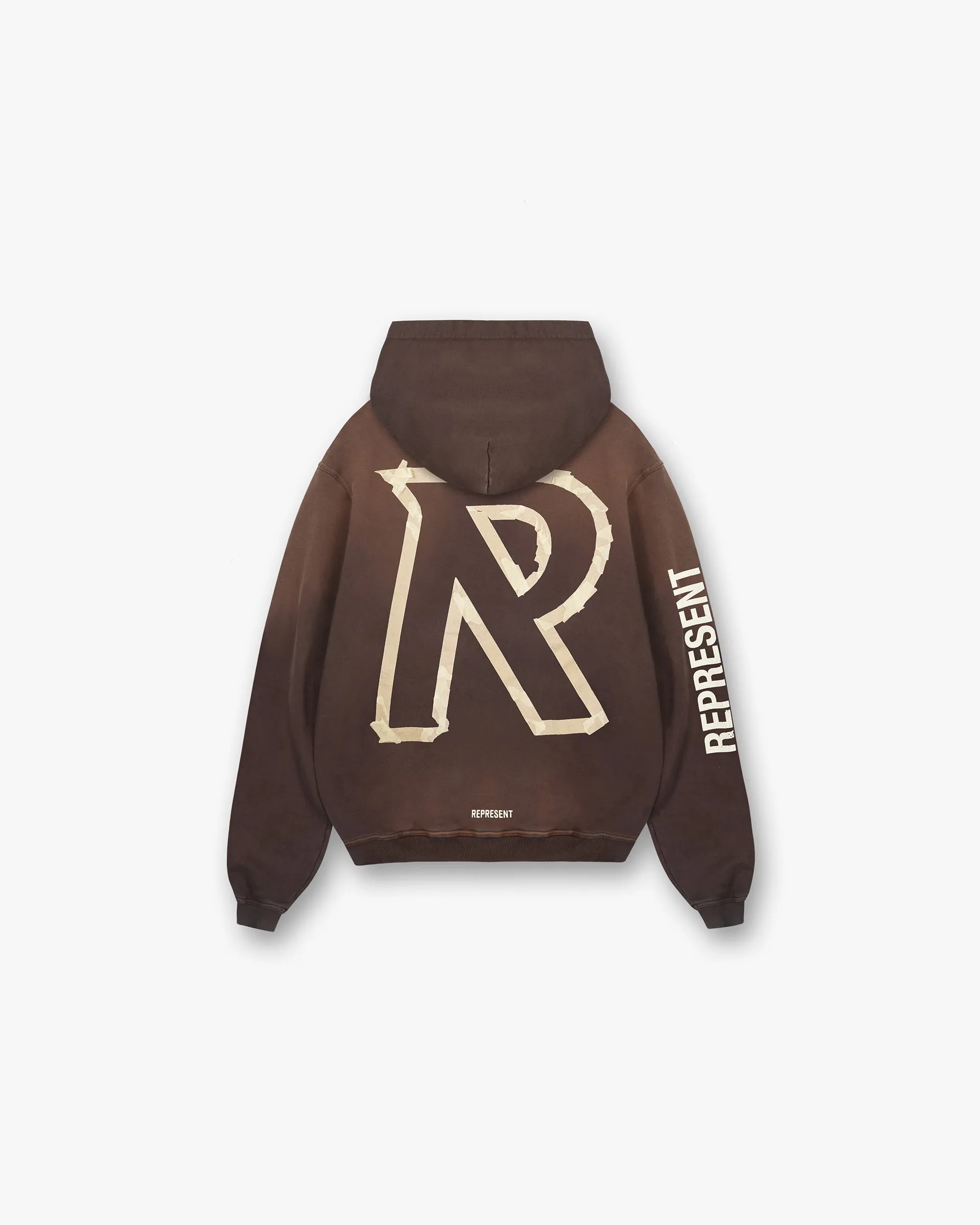 ring accents Masking Tape Initial Hoodie - Cedar