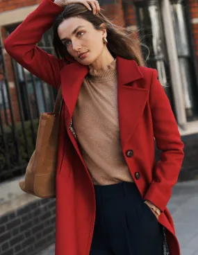 Newport Wool Coat-Cranberry Red Flexible Fit Wear