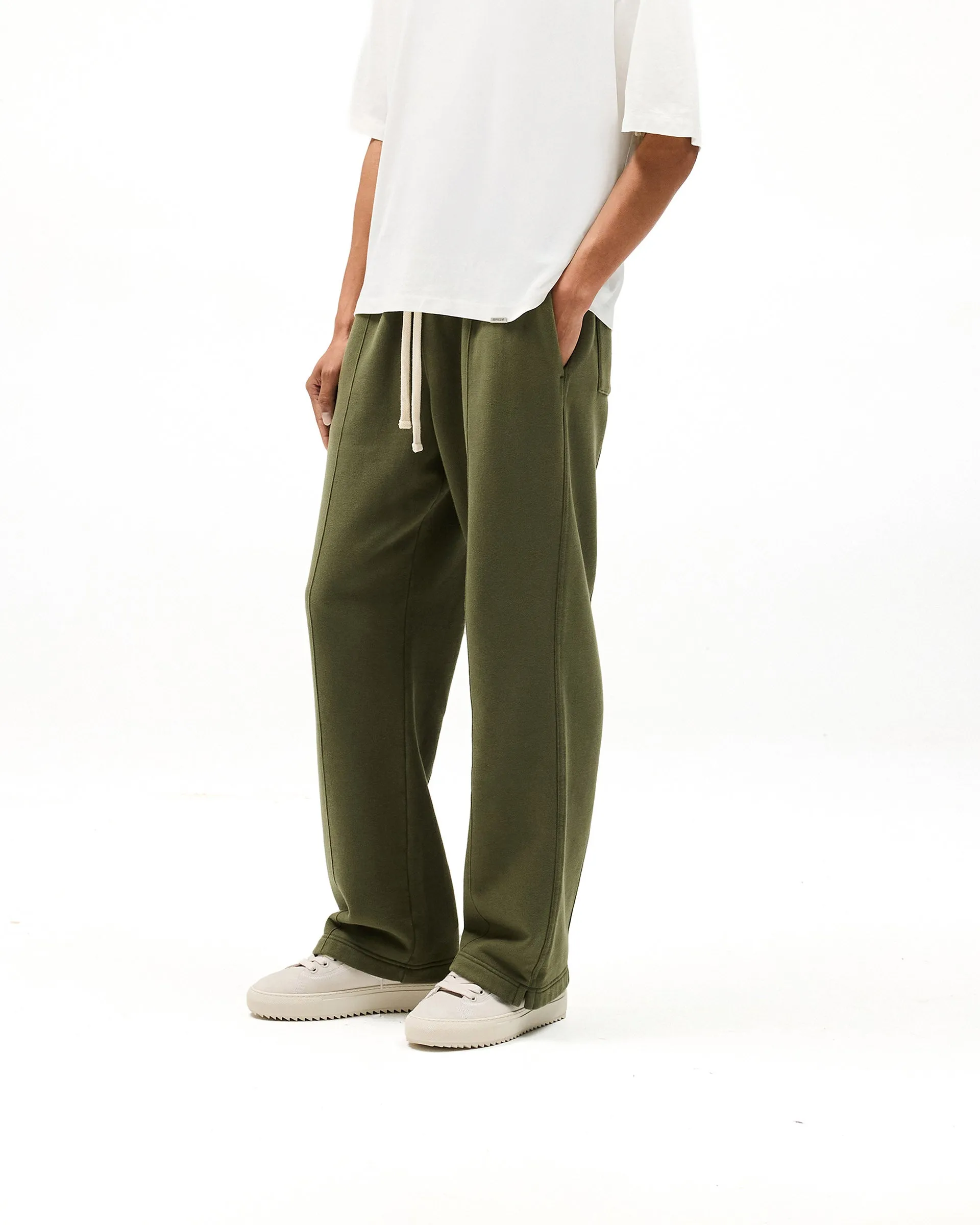 Initial Sweatpants - Army Green Casual Essentials Chilly Day Comfort